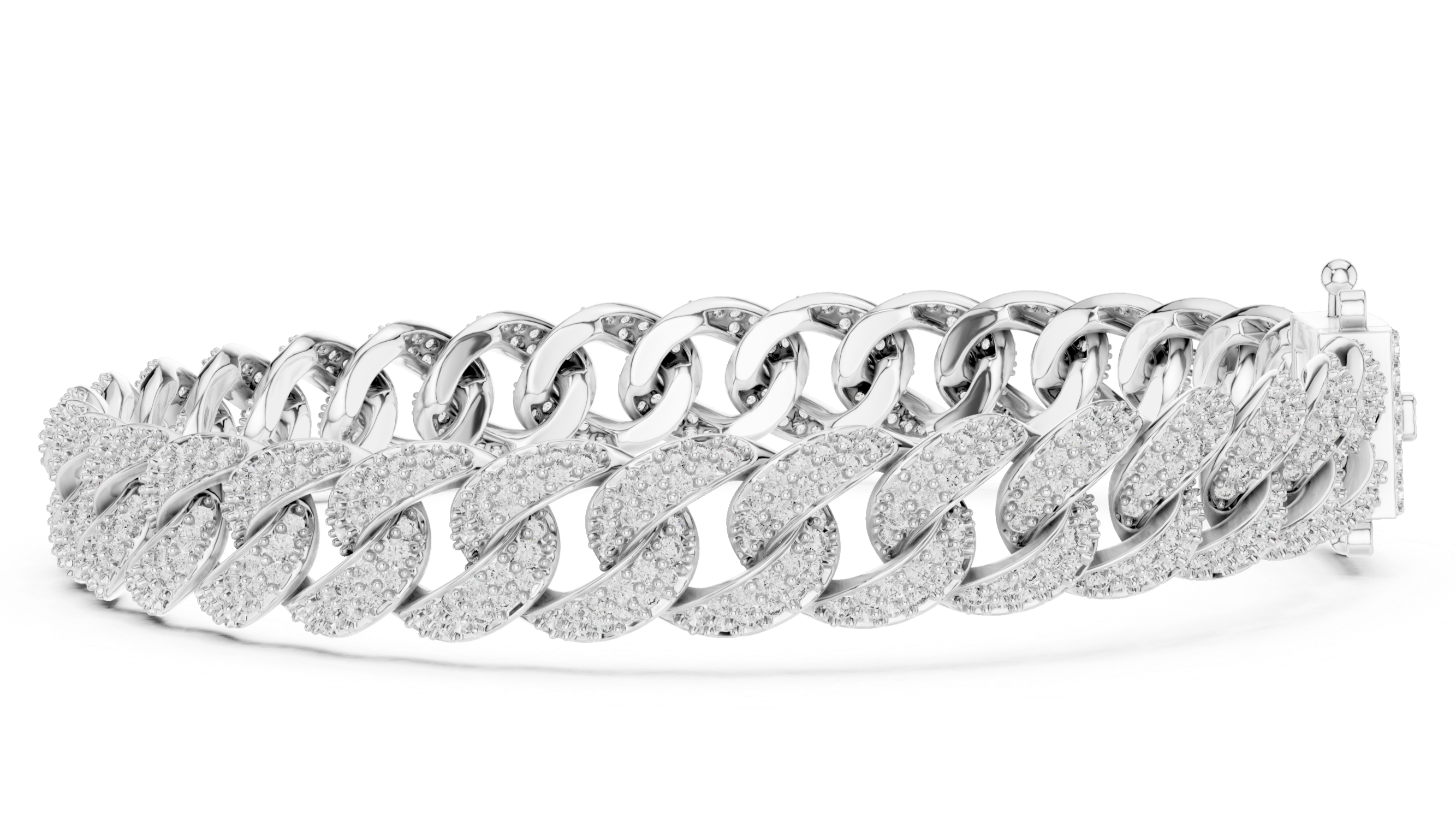 Gold and Diamond Cuban Link Bracelet