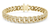 Gold and Diamond Cuban Link Bracelet