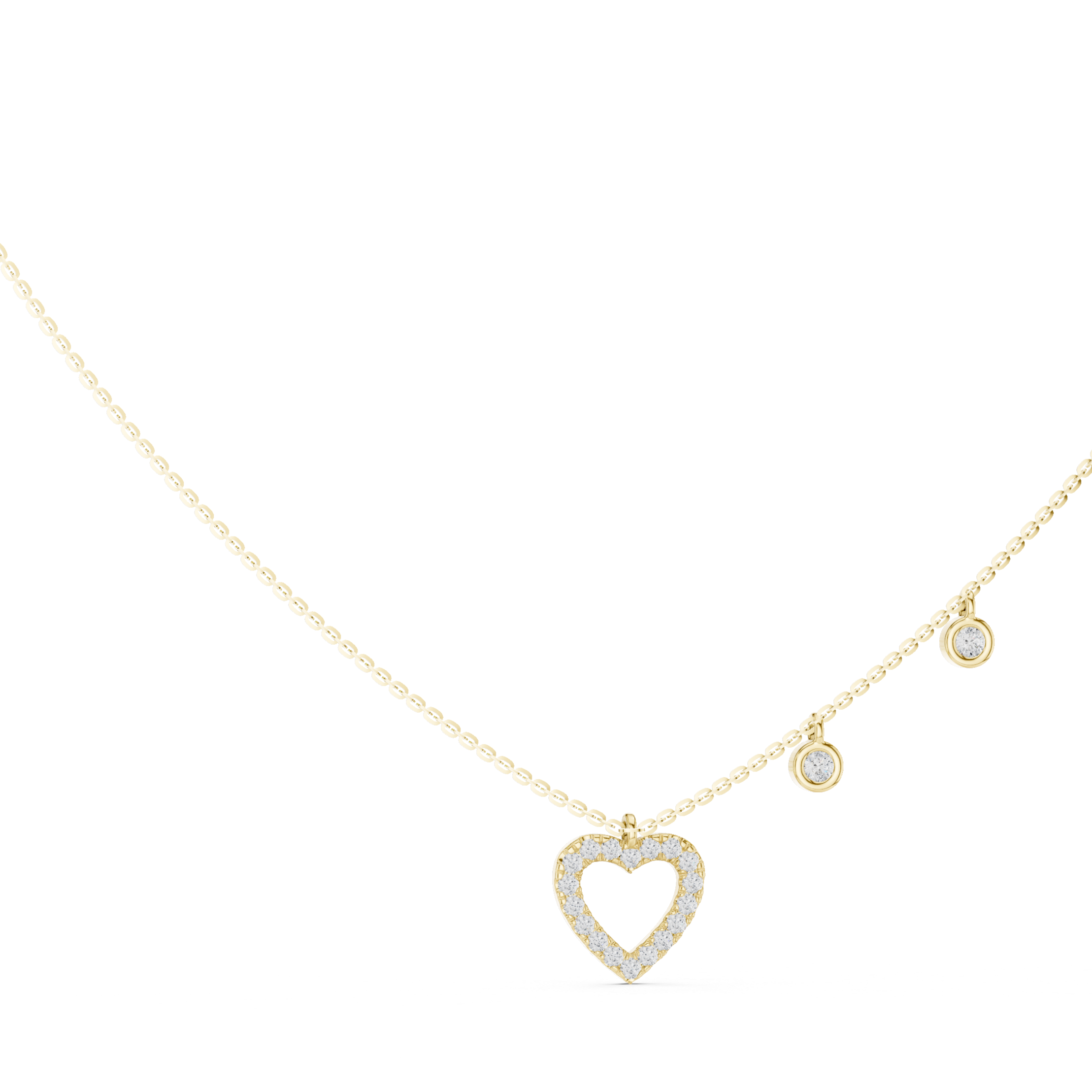 Open Heart Diamond Pendant Pendant