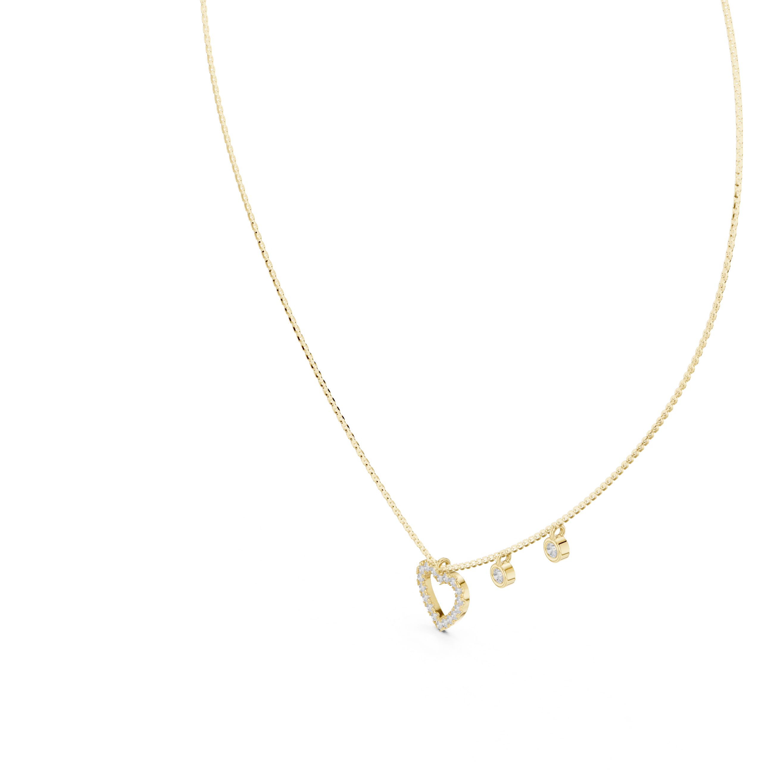 Open Heart Diamond Pendant Pendant