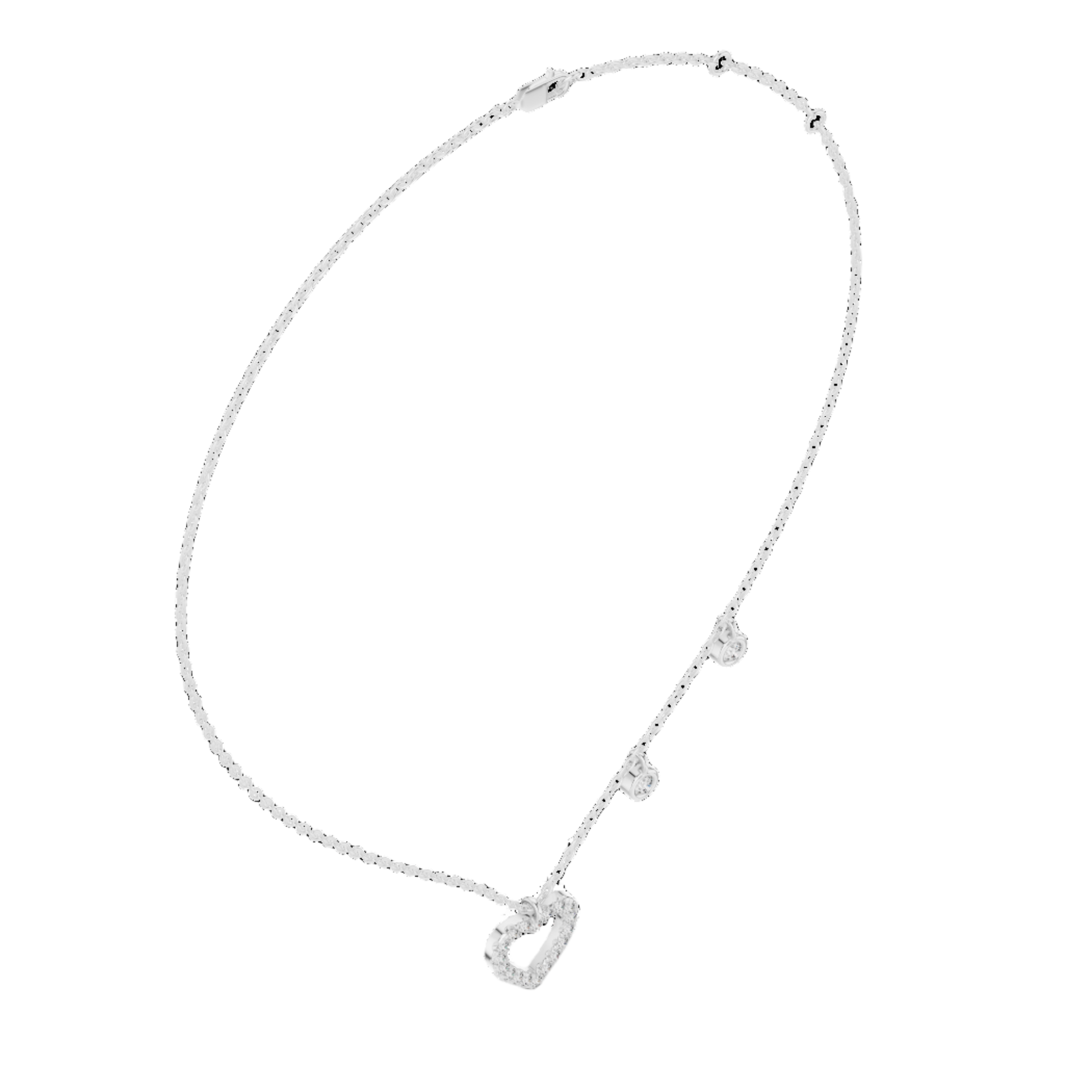Dazzling Heartbeat Diamond Necklace