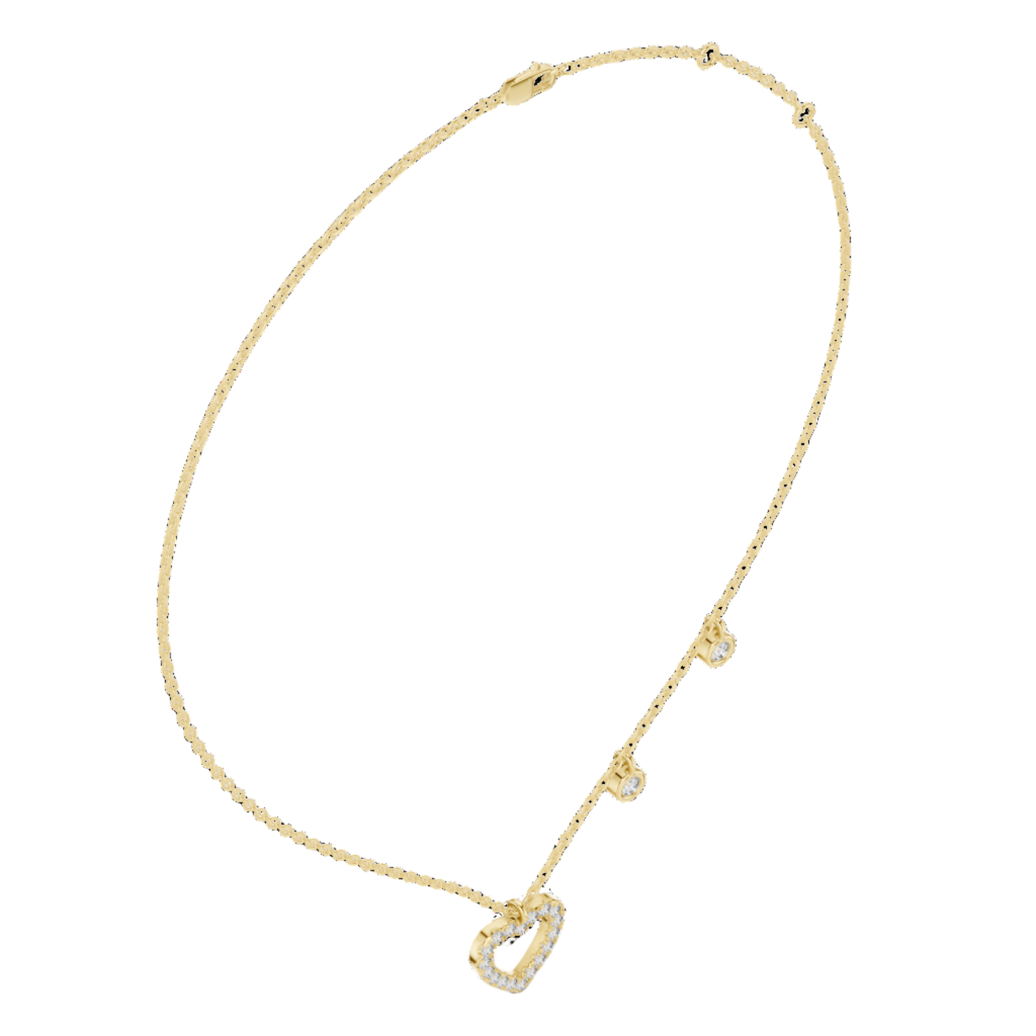 Dazzling Heartbeat Diamond Necklace