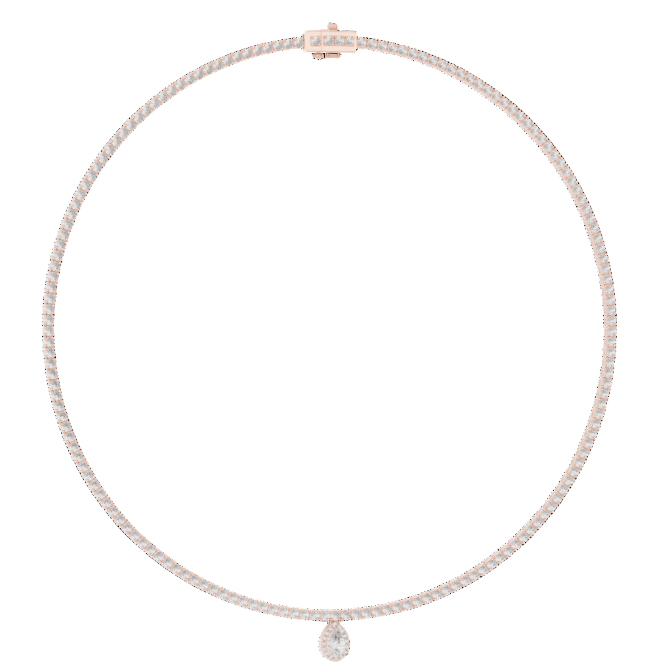 Golden Halo Teardrop Necklace