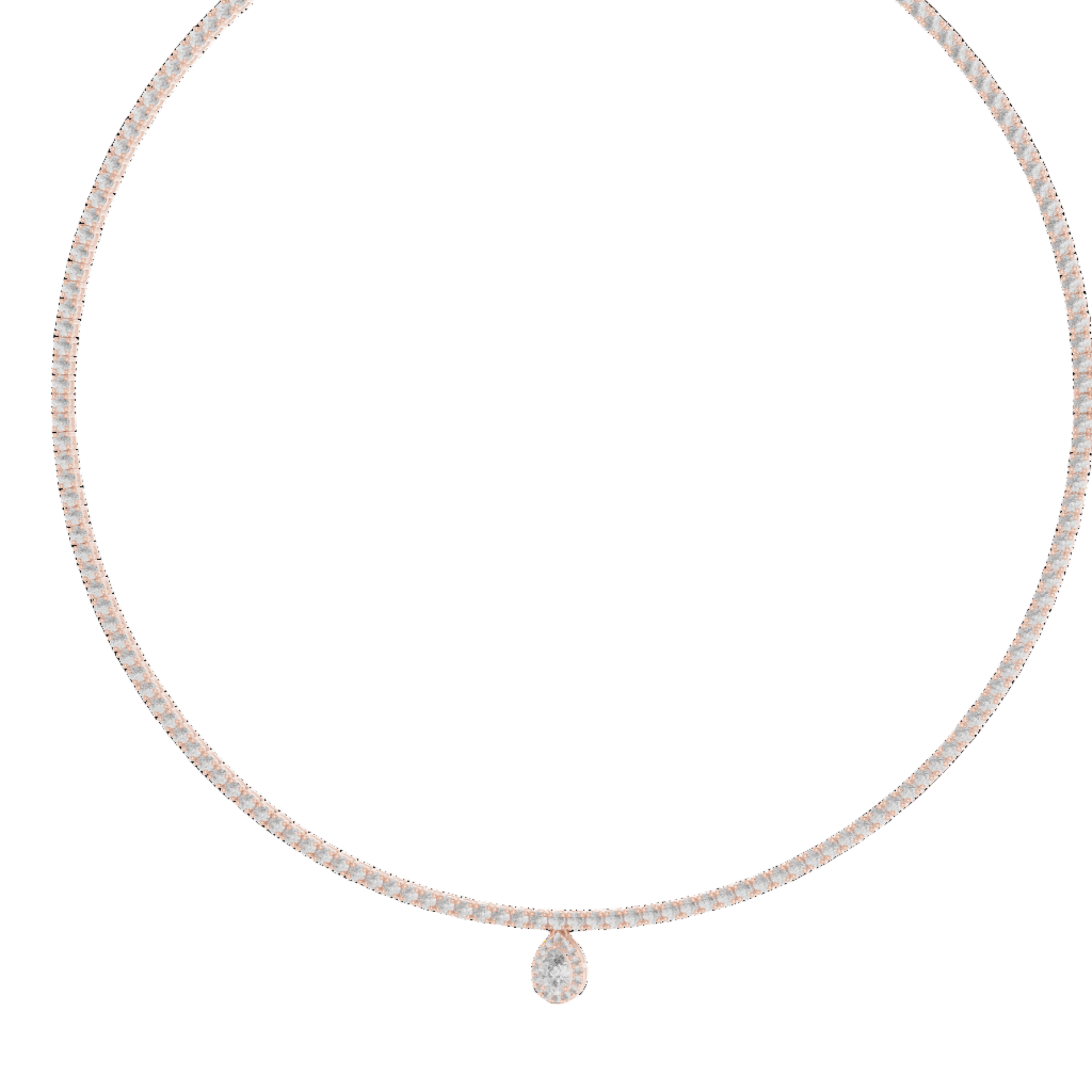 Golden Halo Teardrop Necklace