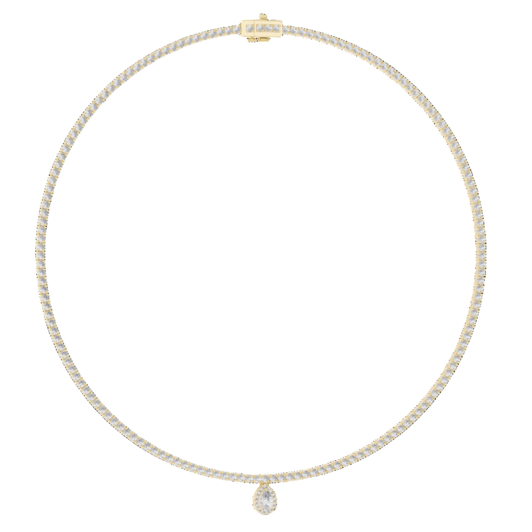 Golden Halo Teardrop Necklace