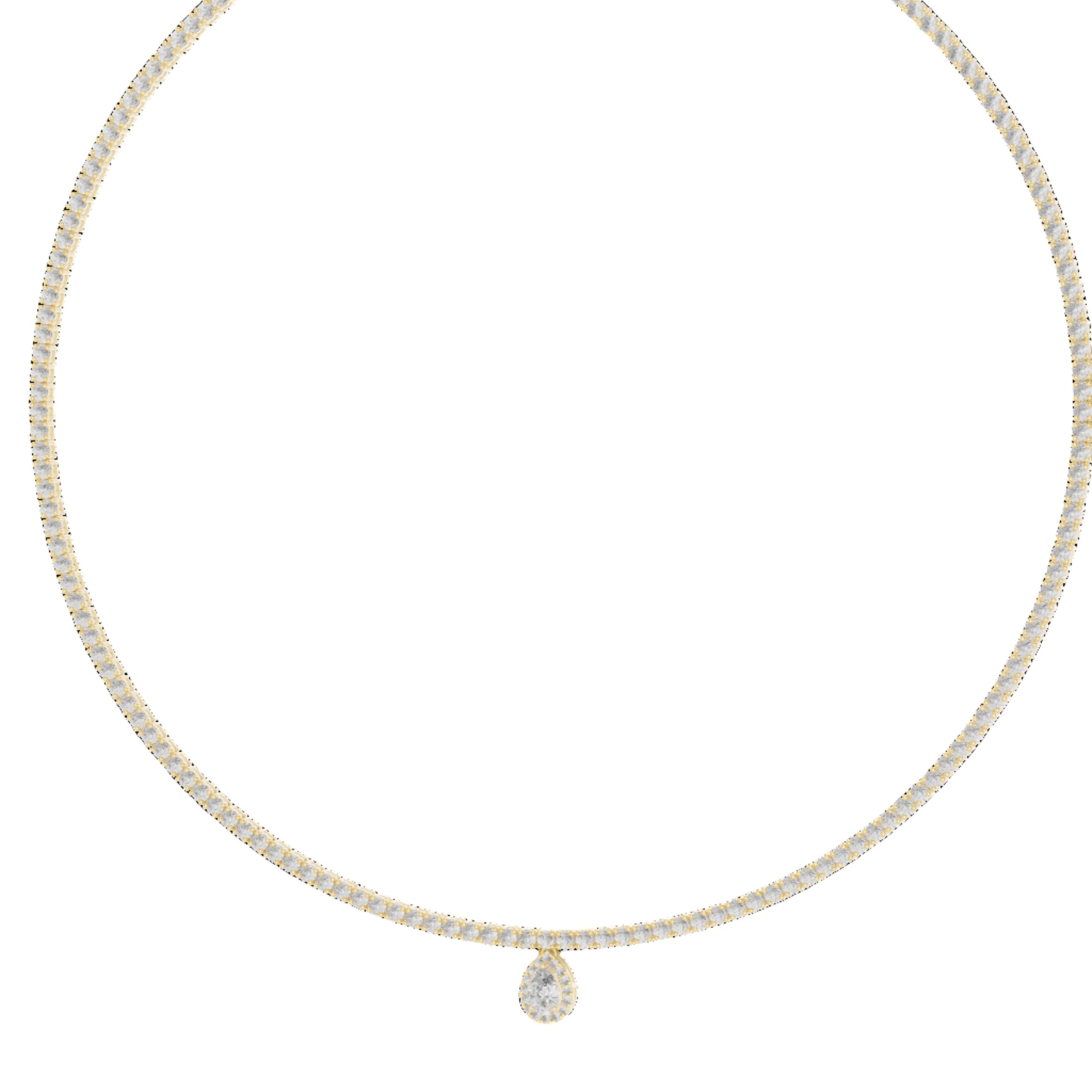 Golden Halo Teardrop Necklace