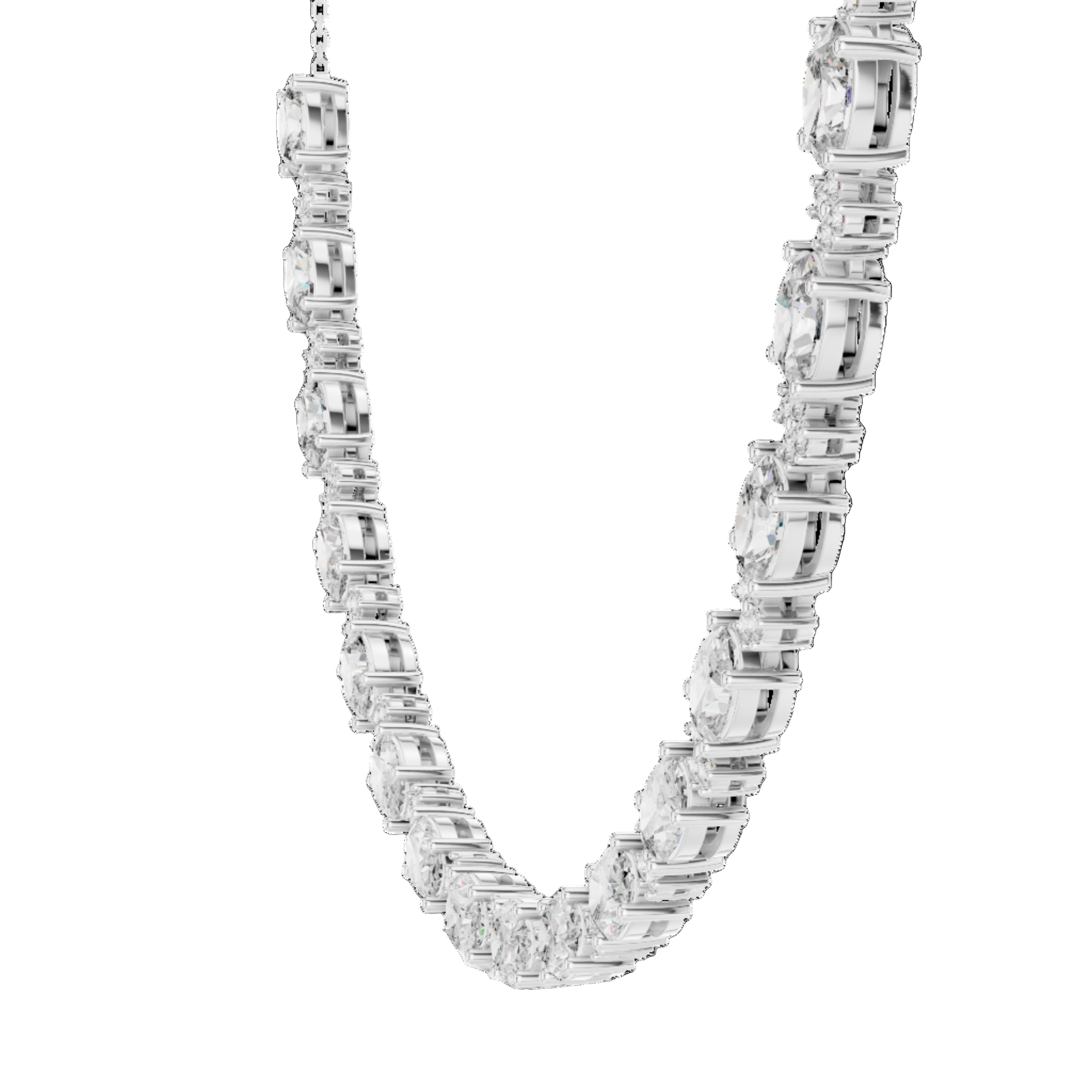 Lustrous Curve Diamond Necklace
