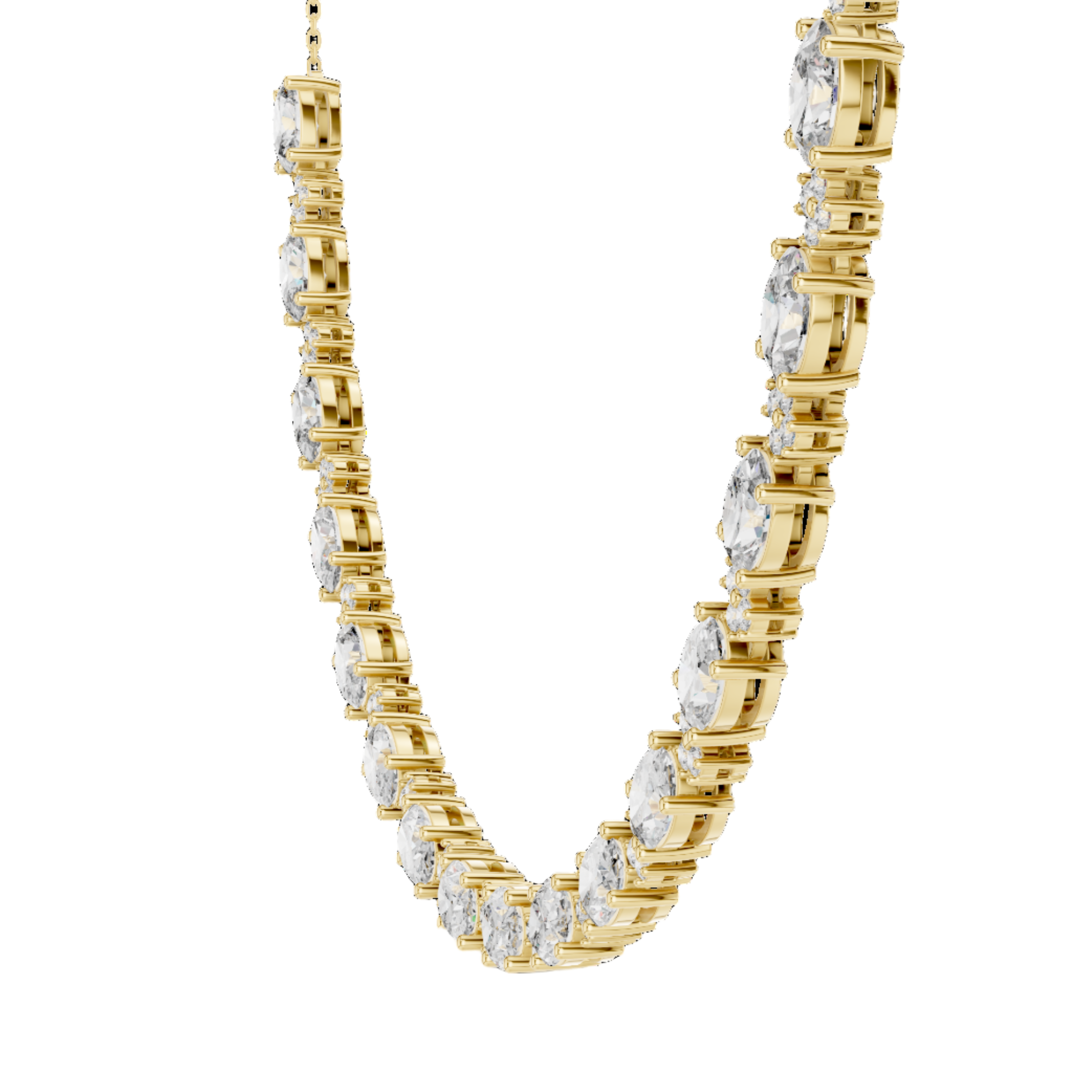 Lustrous Curve Diamond Necklace