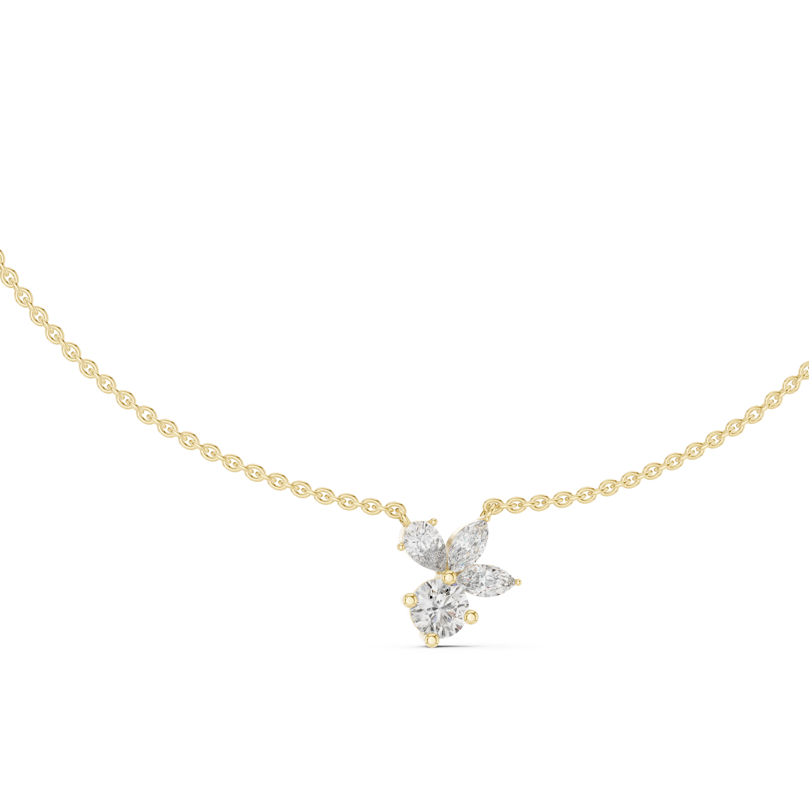 Floral Elegance Diamond Pendant in Rose Gold"
