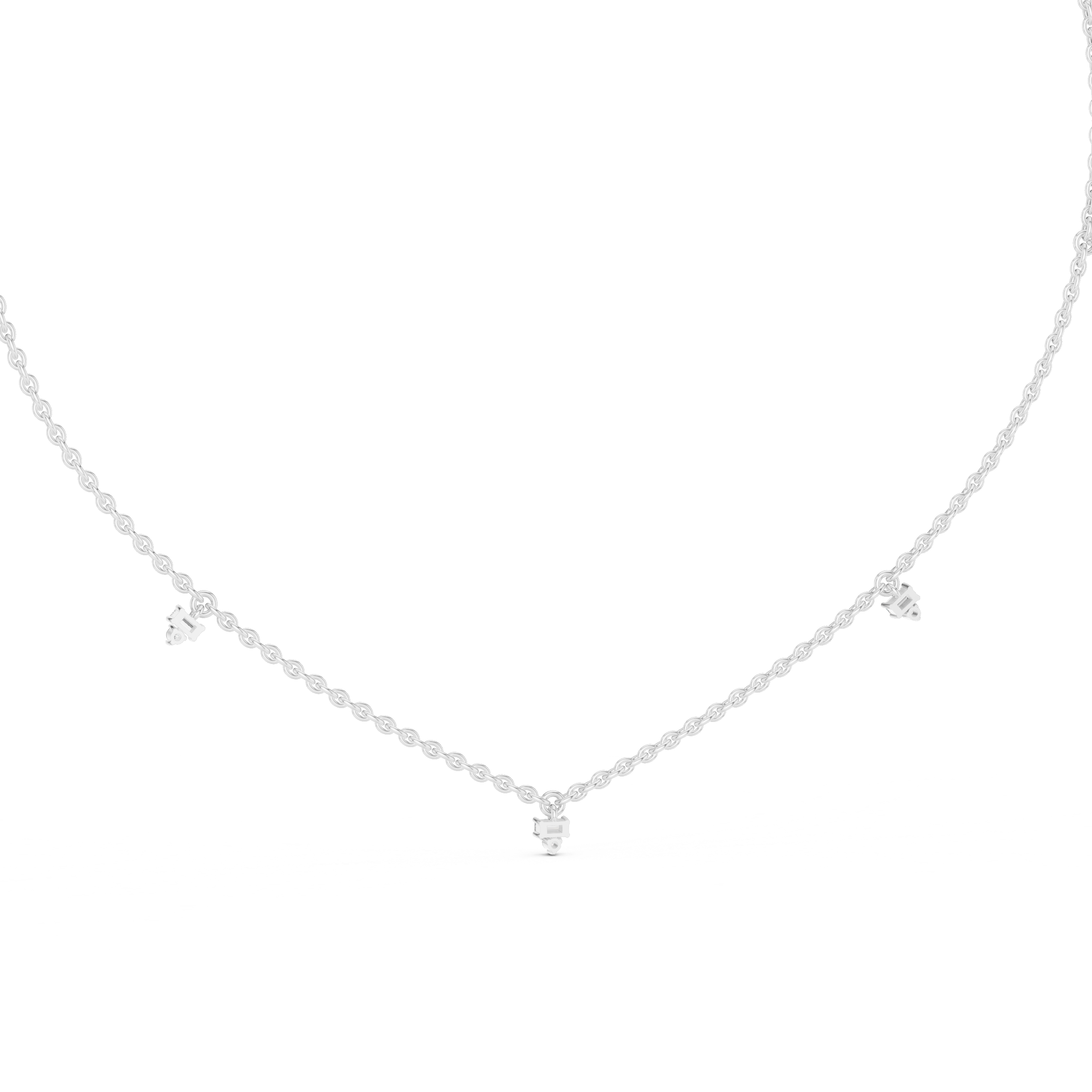 Delicate Rose Gold chain with Trio-Cut Diamond Pendant.