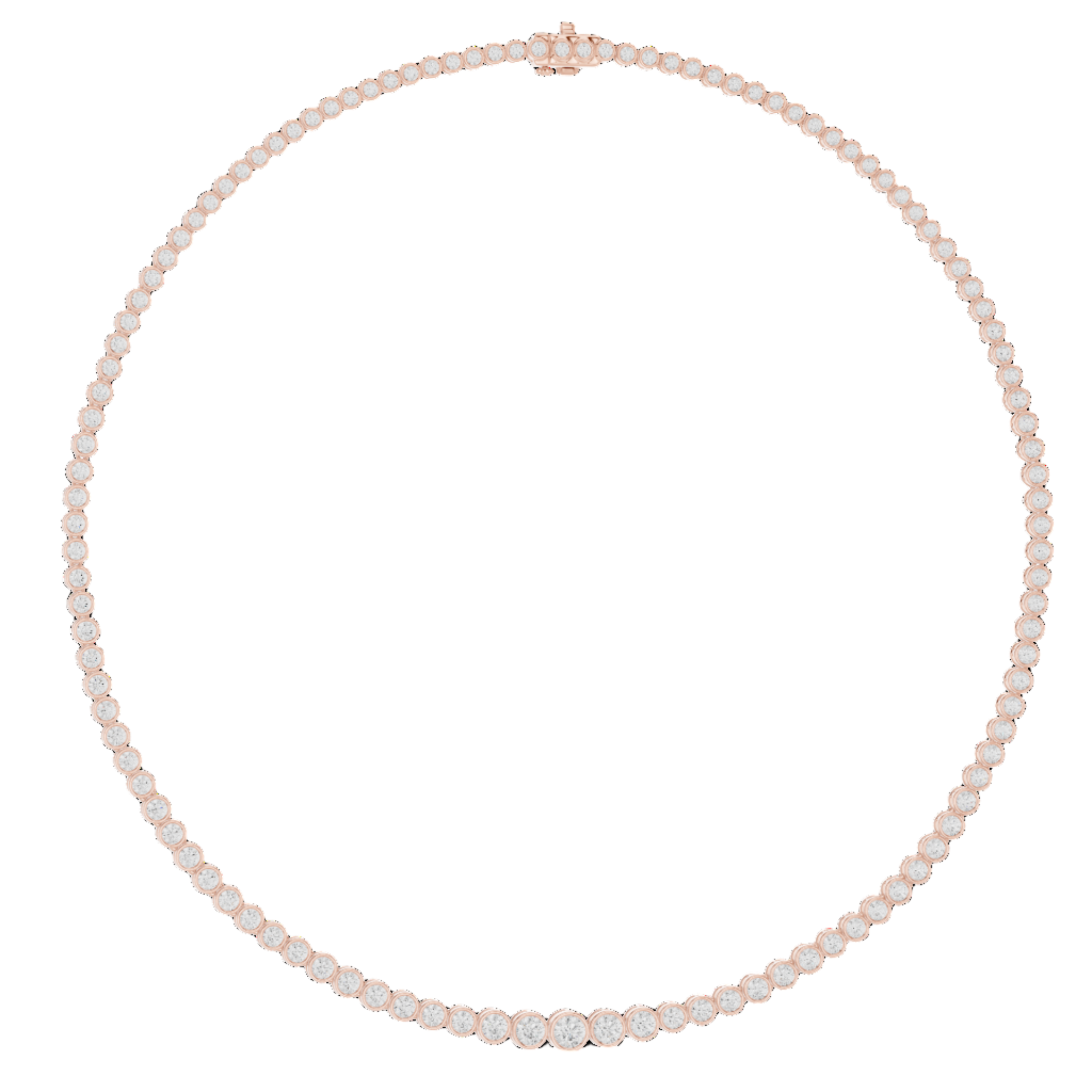 Classic Round Diamond Tennis Necklace
