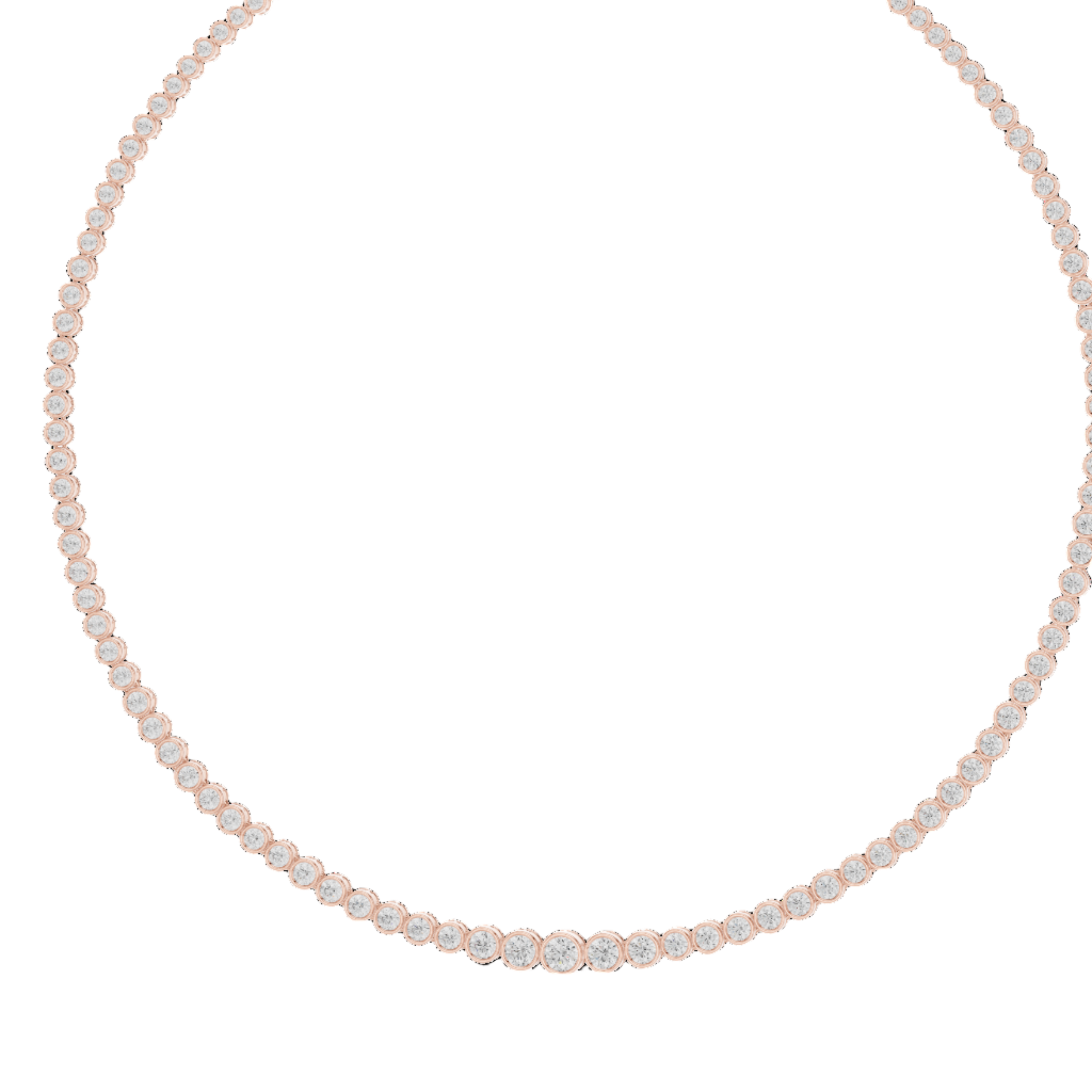 Classic Round Diamond Tennis Necklace