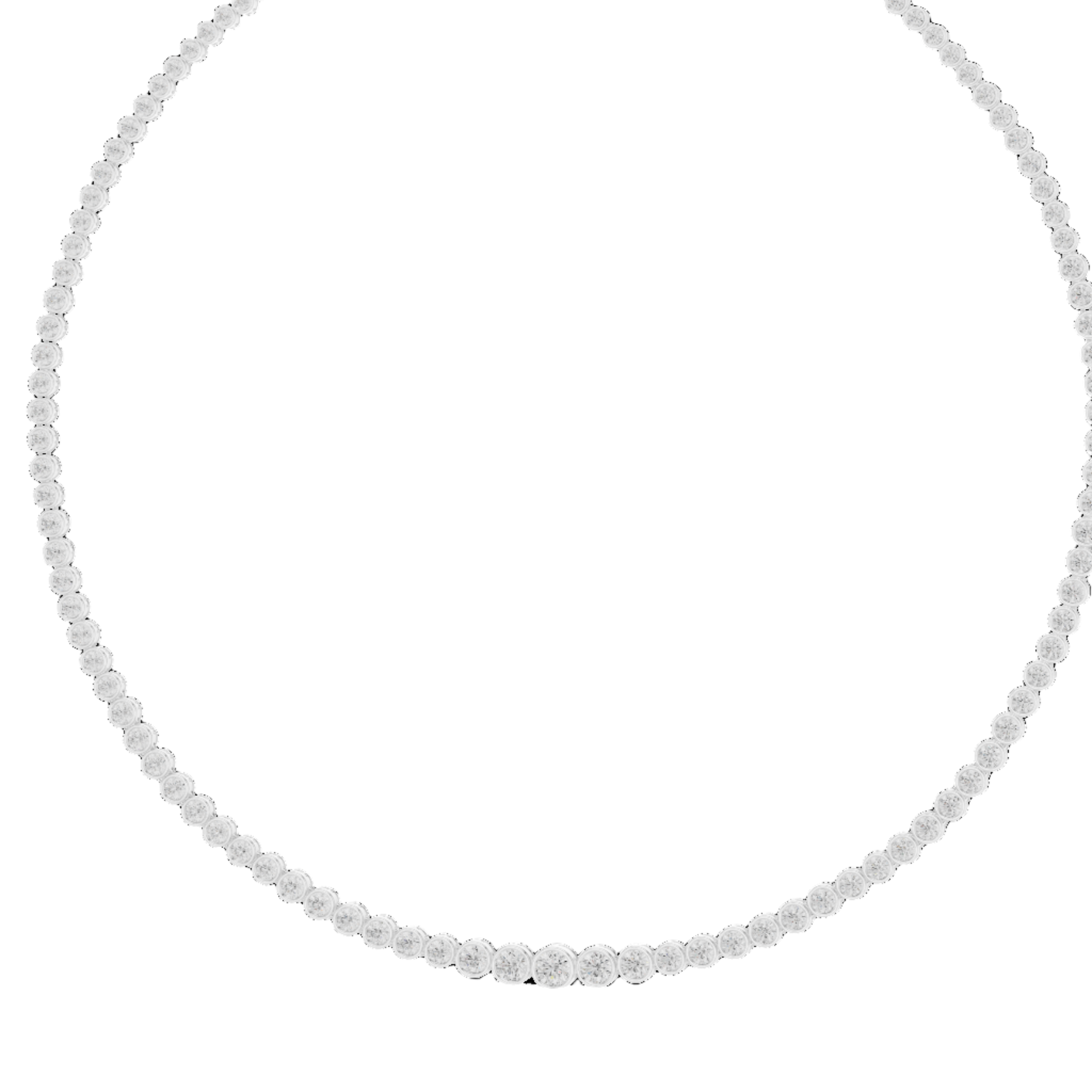 Classic Round Diamond Tennis Necklace