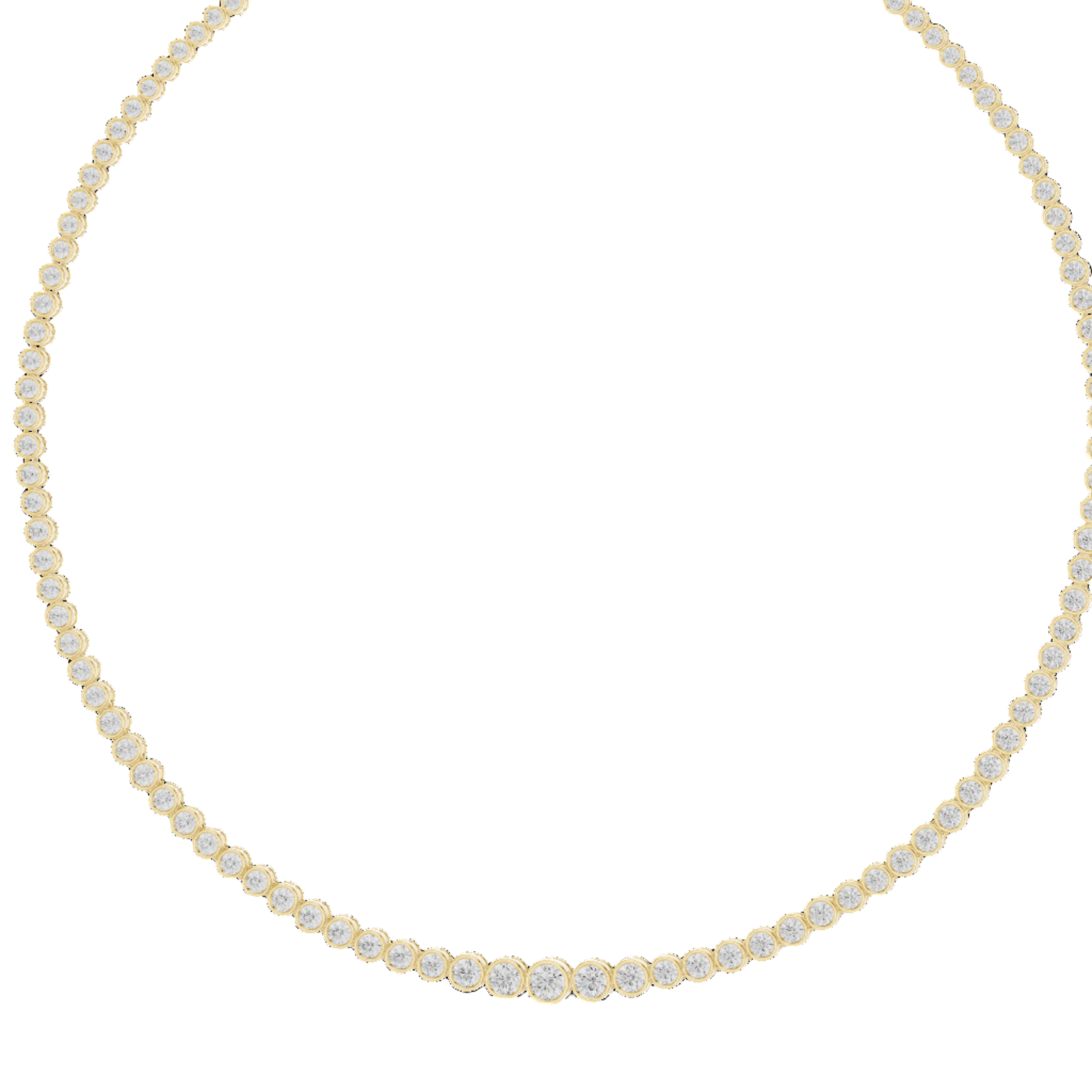 Classic Round Diamond Tennis Necklace