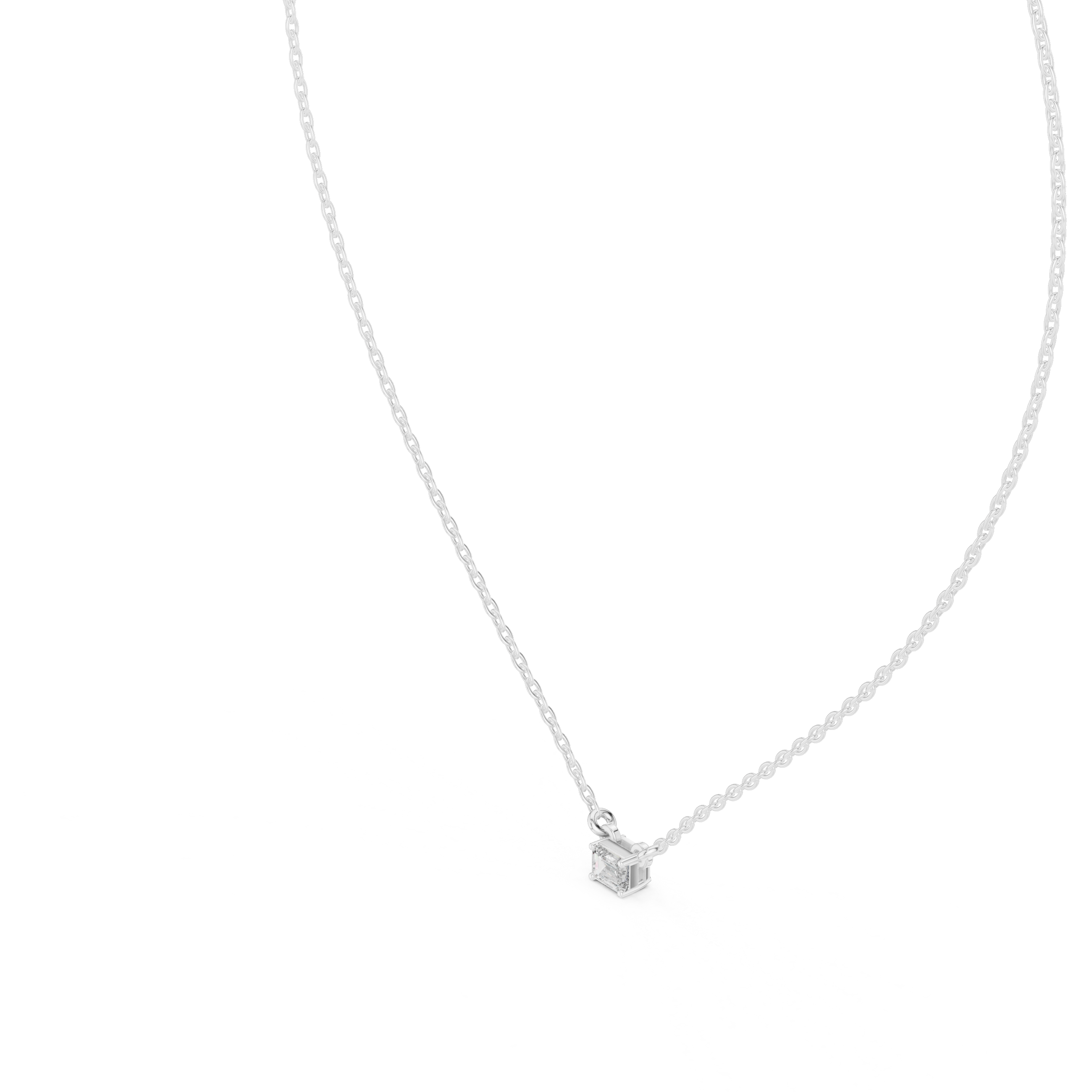 Emerald-Cut Diamond Pendant