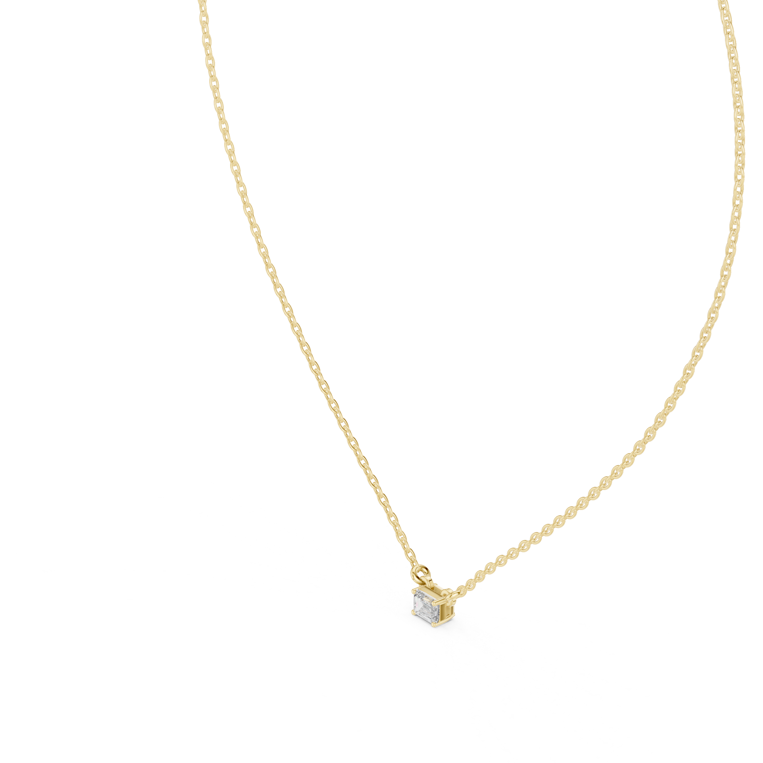 Emerald-Cut Diamond Pendant