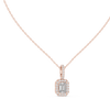 Emerald-Cut Diamond Halo Pendant
