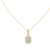 Emerald-Cut Diamond Halo Pendant