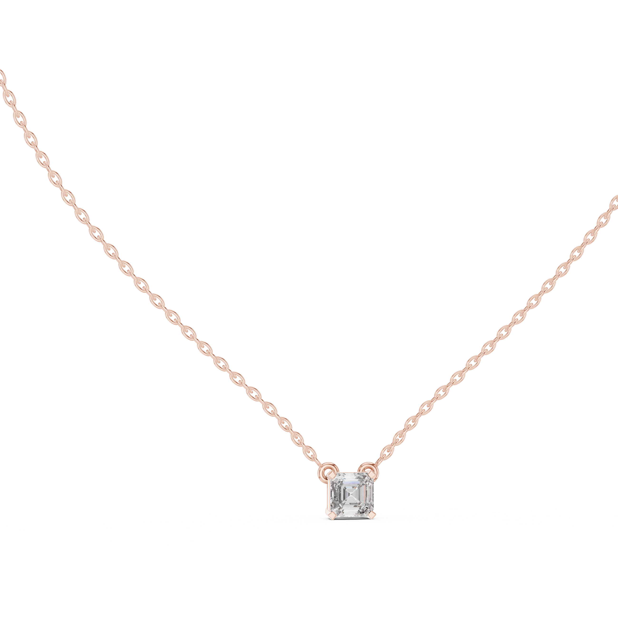 Asscher-Cut Diamond Solitaire Pendant