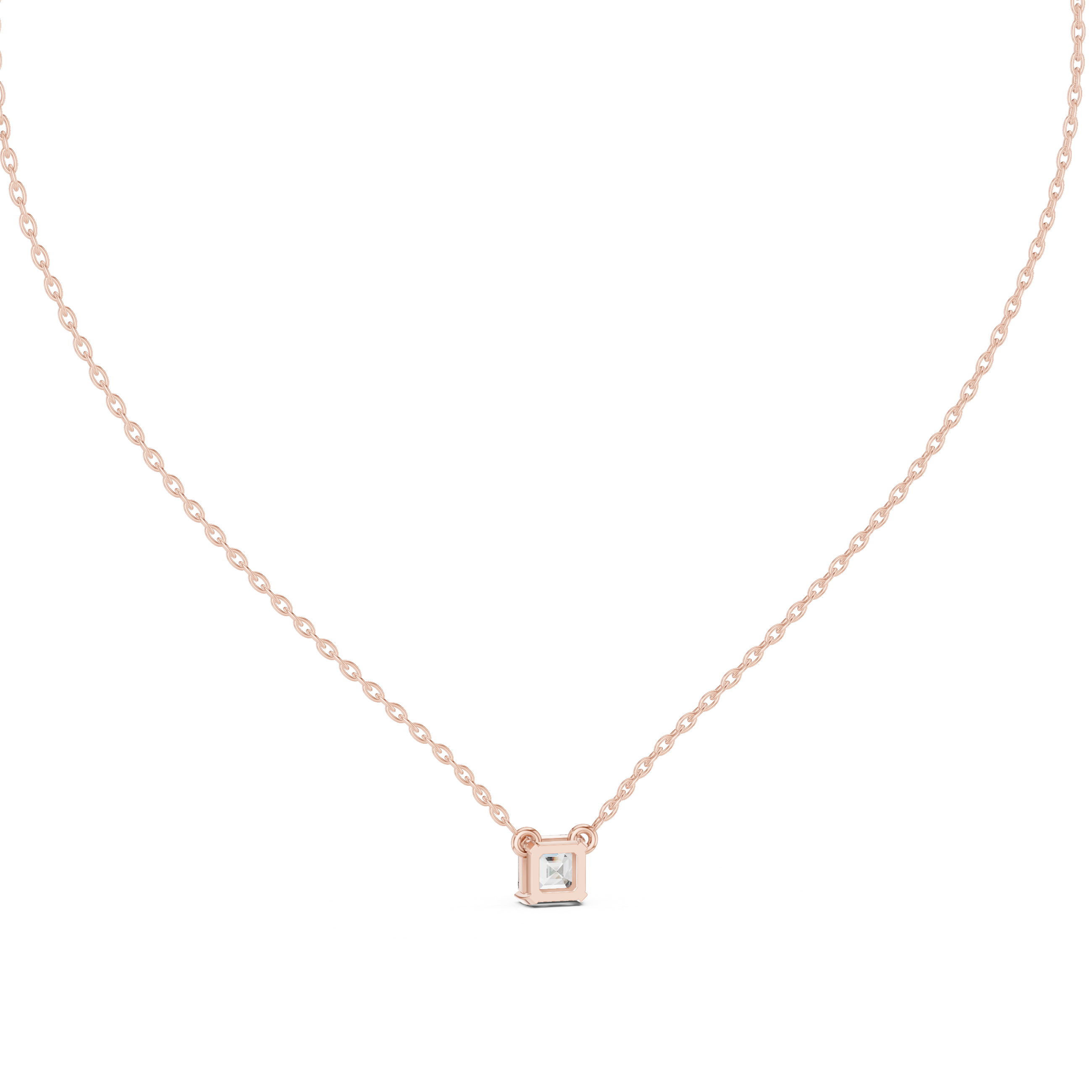 Asscher-Cut Diamond Solitaire Pendant