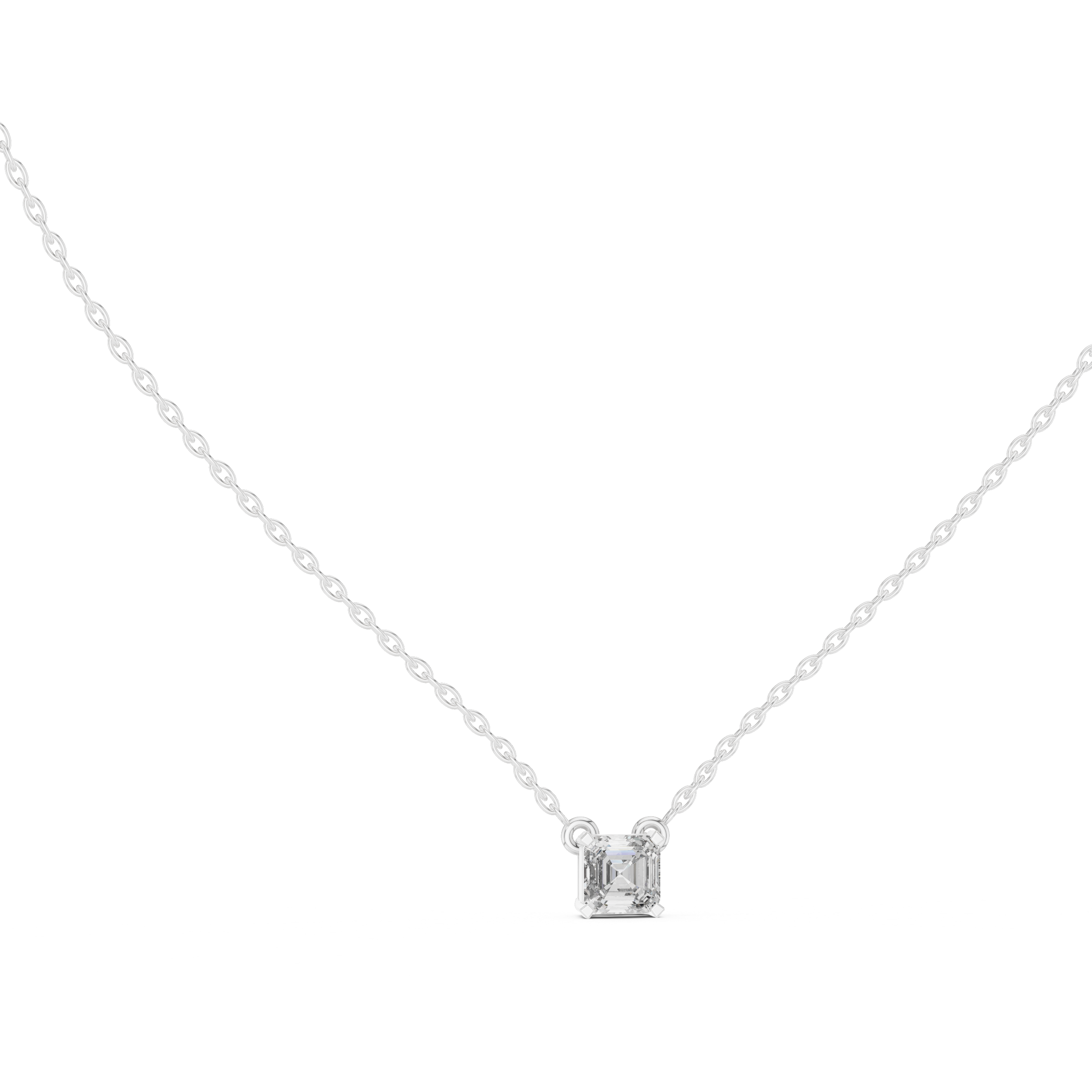 Asscher-Cut Diamond Solitaire Pendant