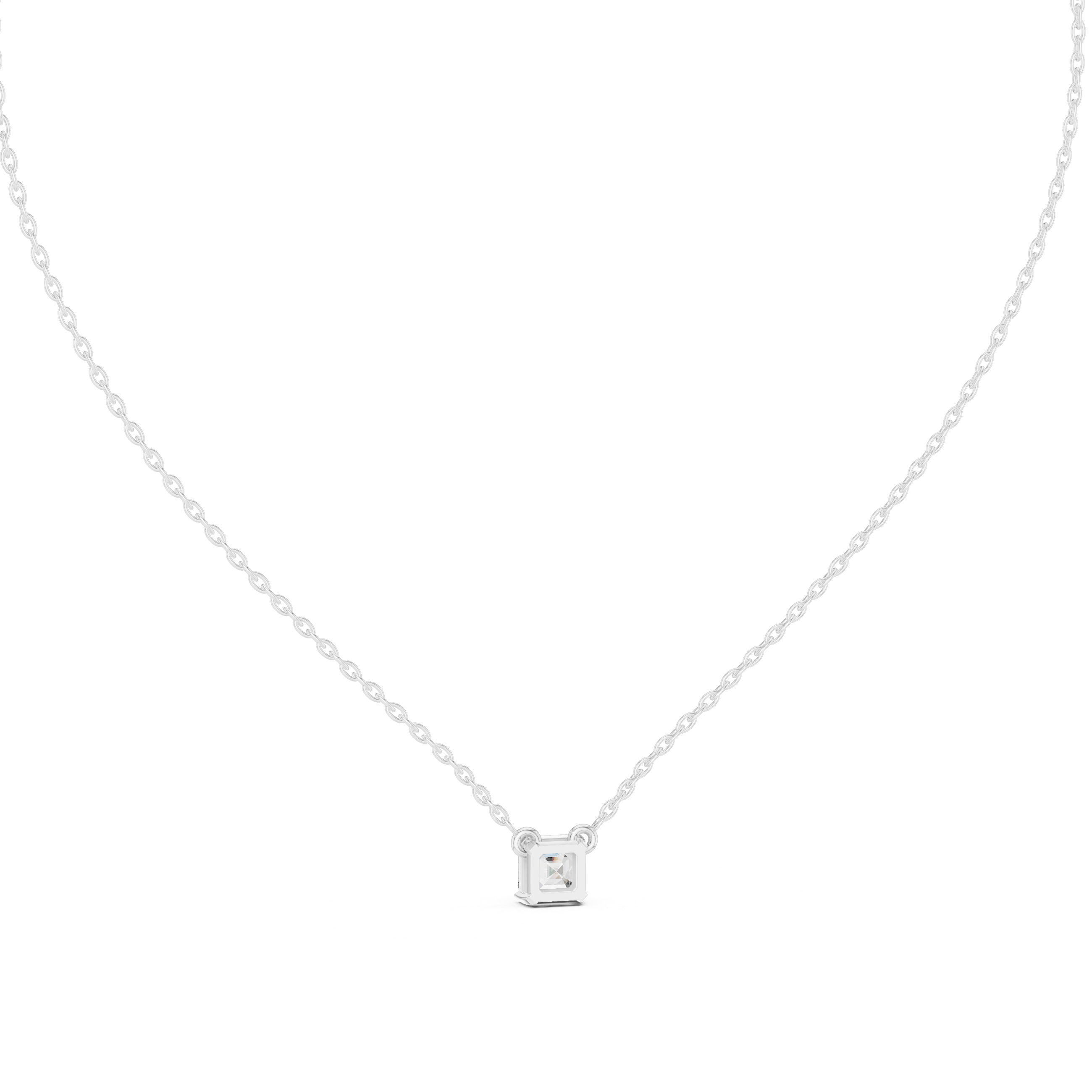 Asscher-Cut Diamond Solitaire Pendant