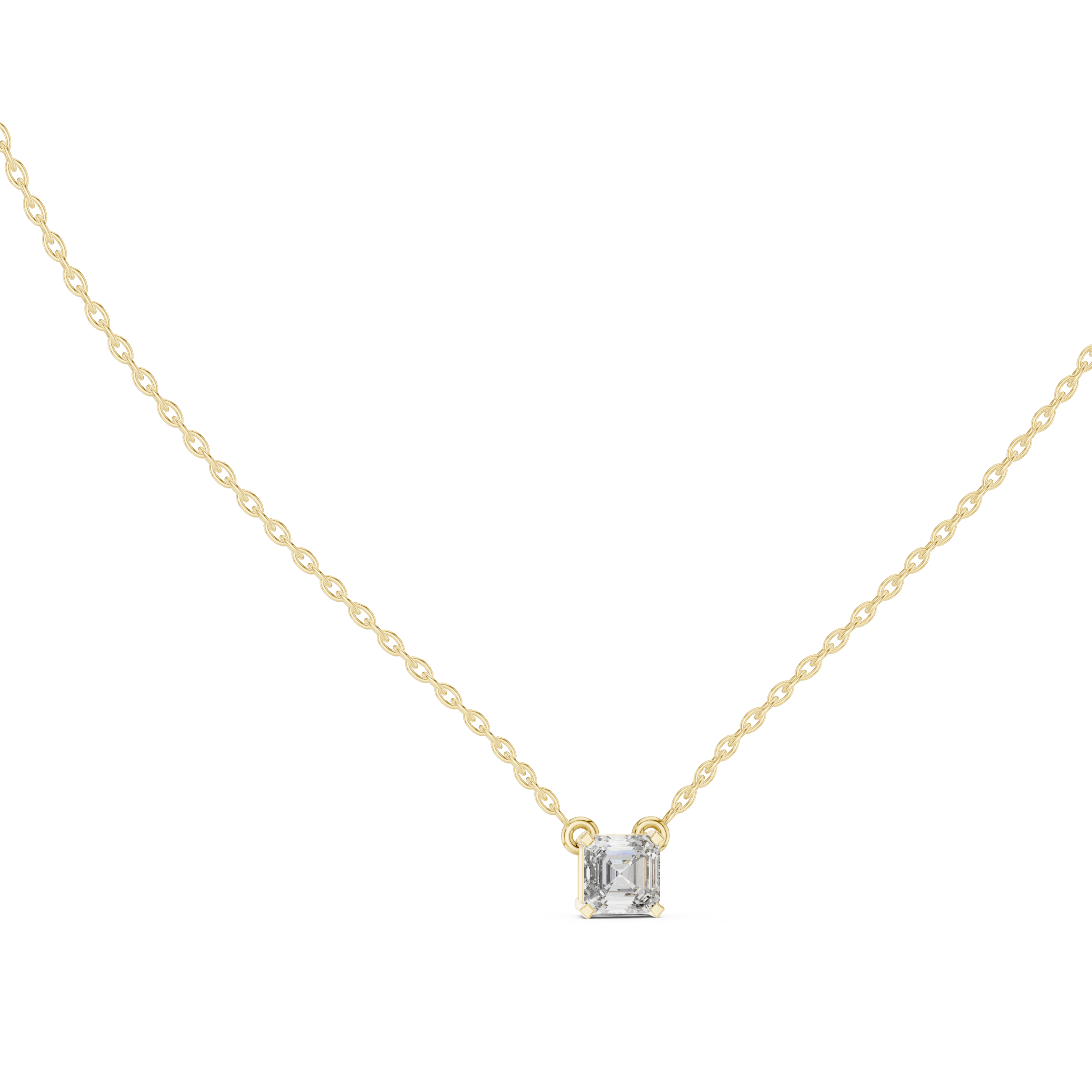 Asscher-Cut Diamond Solitaire Pendant