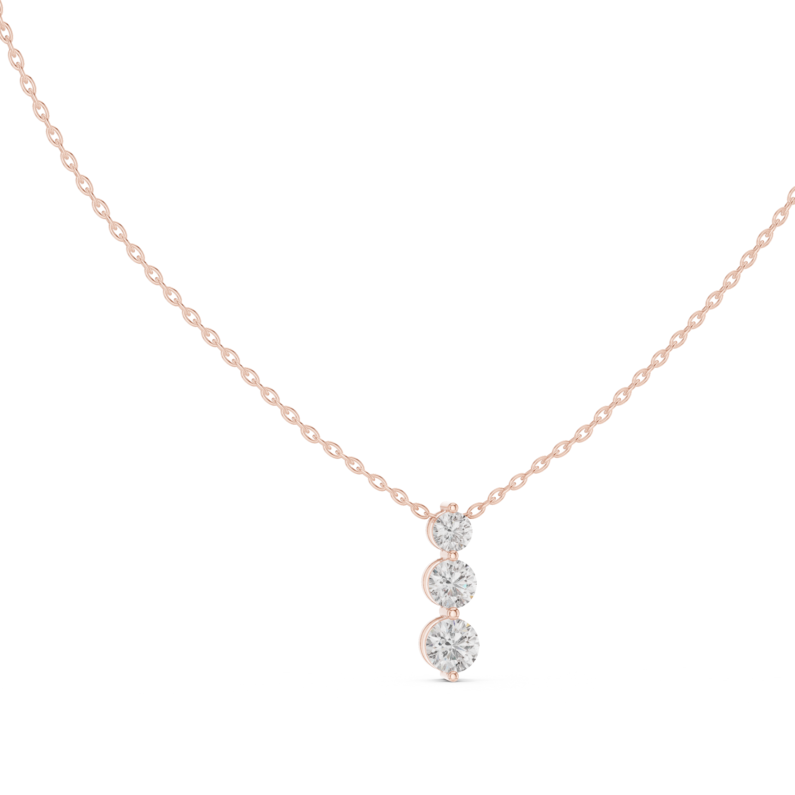 Three-Stone Round Diamond Pendant