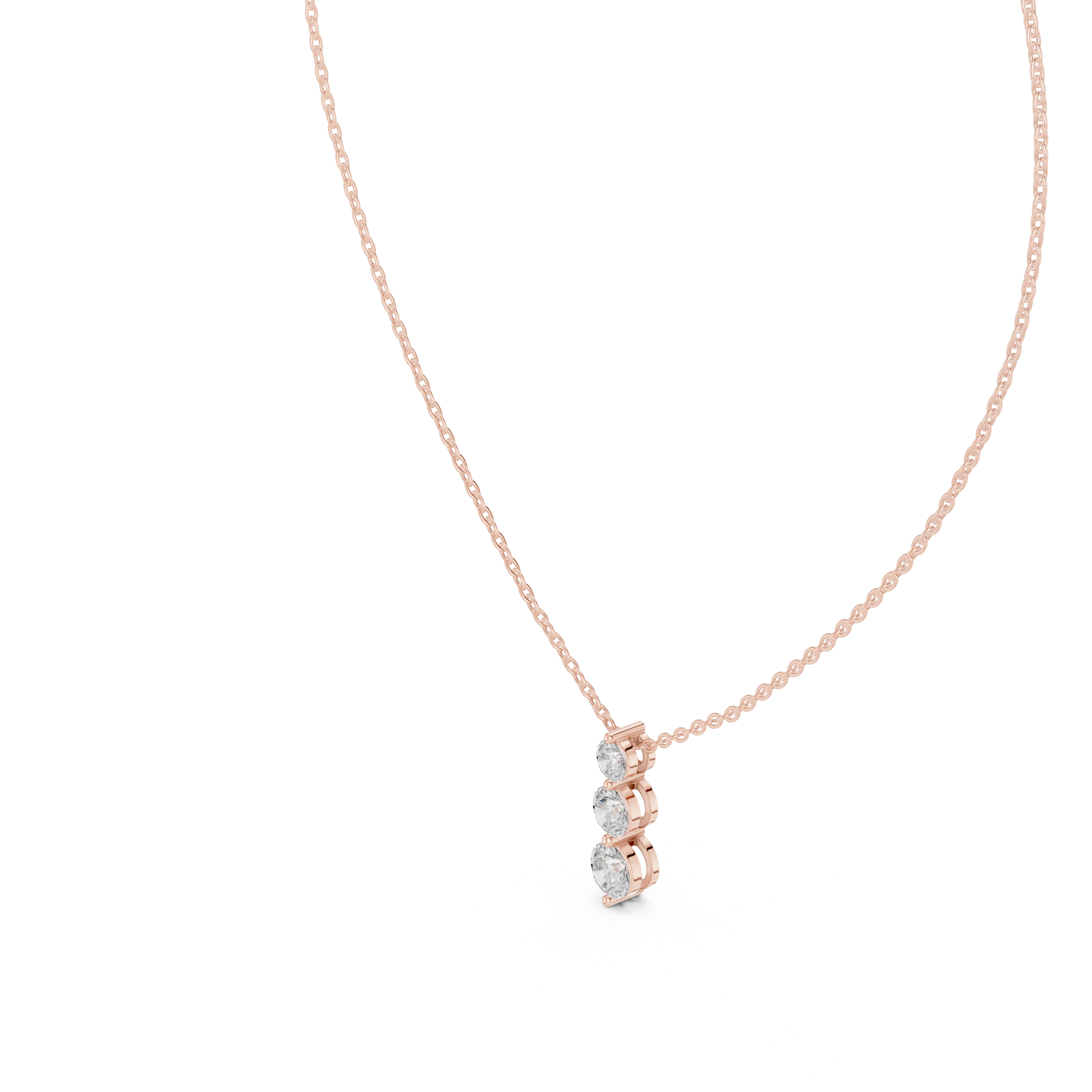 Three-Stone Round Diamond Pendant