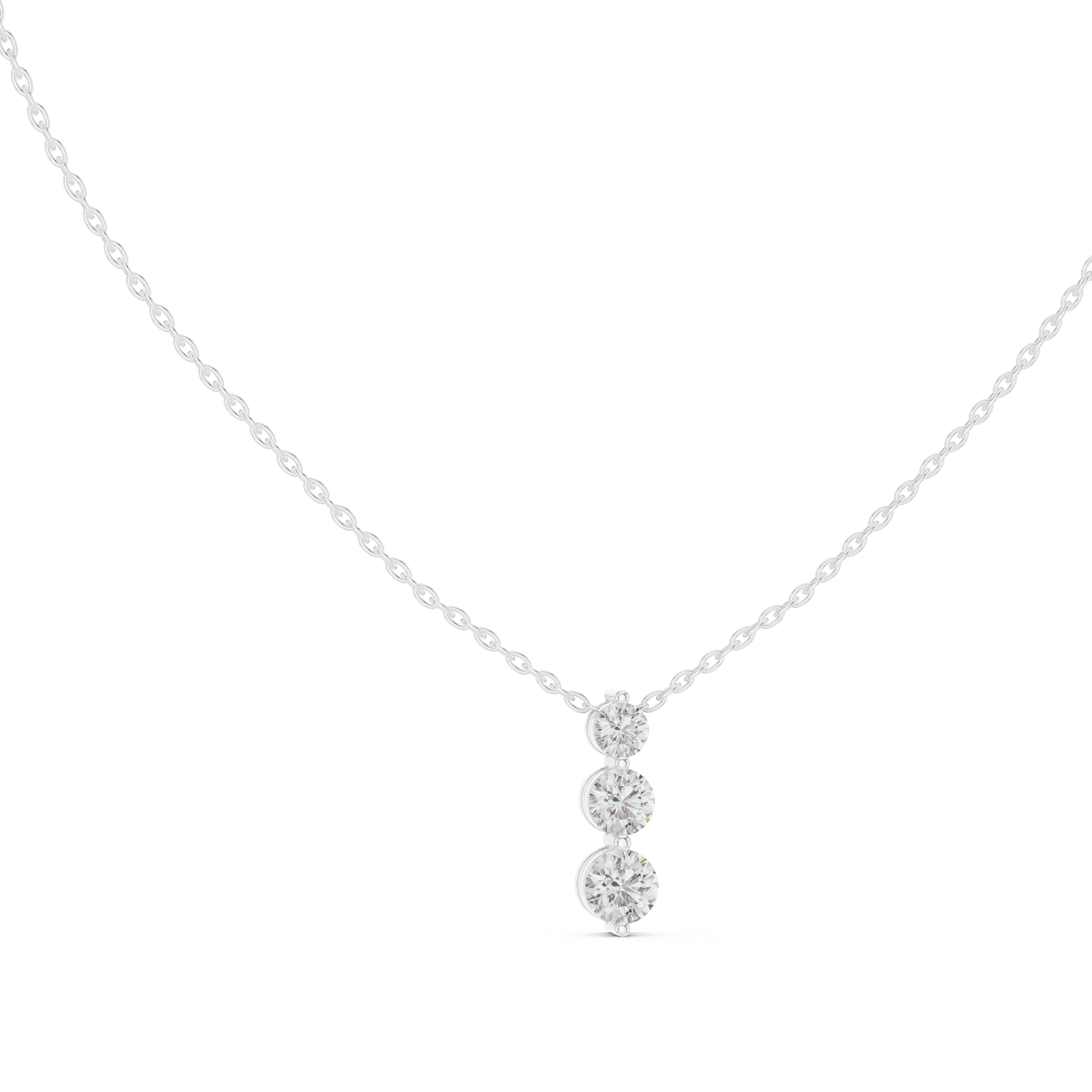 Three-Stone Round Diamond Pendant