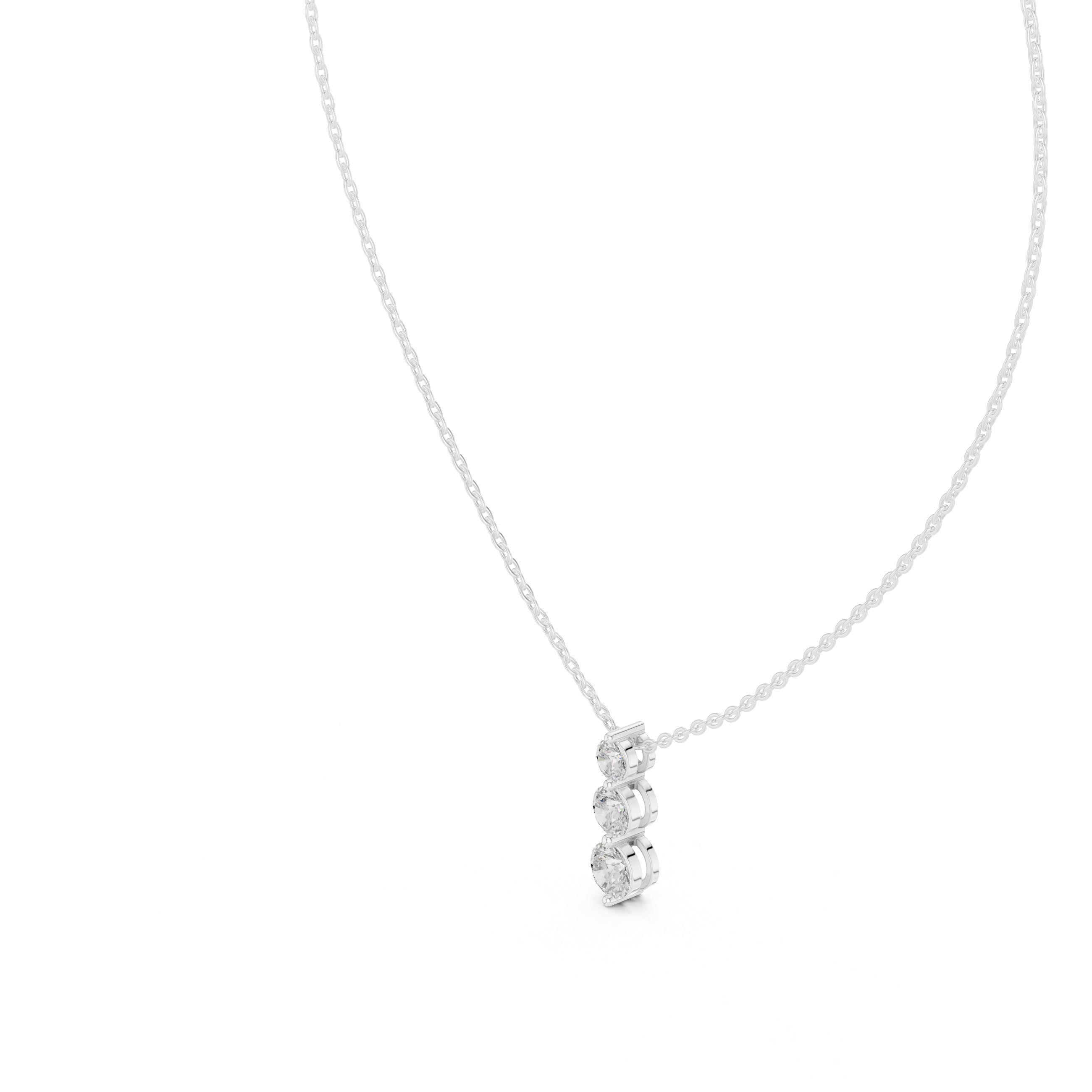 Three-Stone Round Diamond Pendant