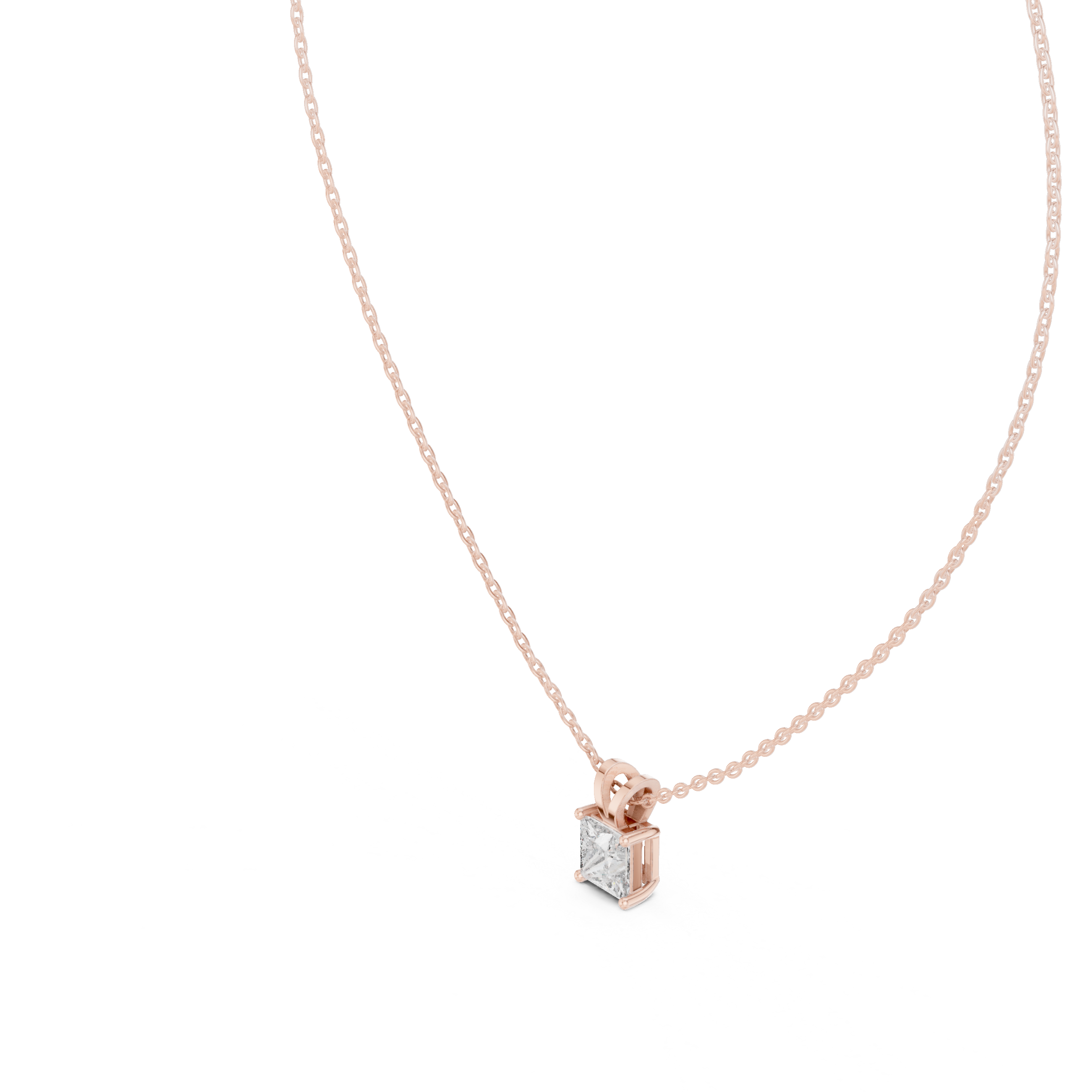 Princess-Cut Diamond Solitaire Pendant