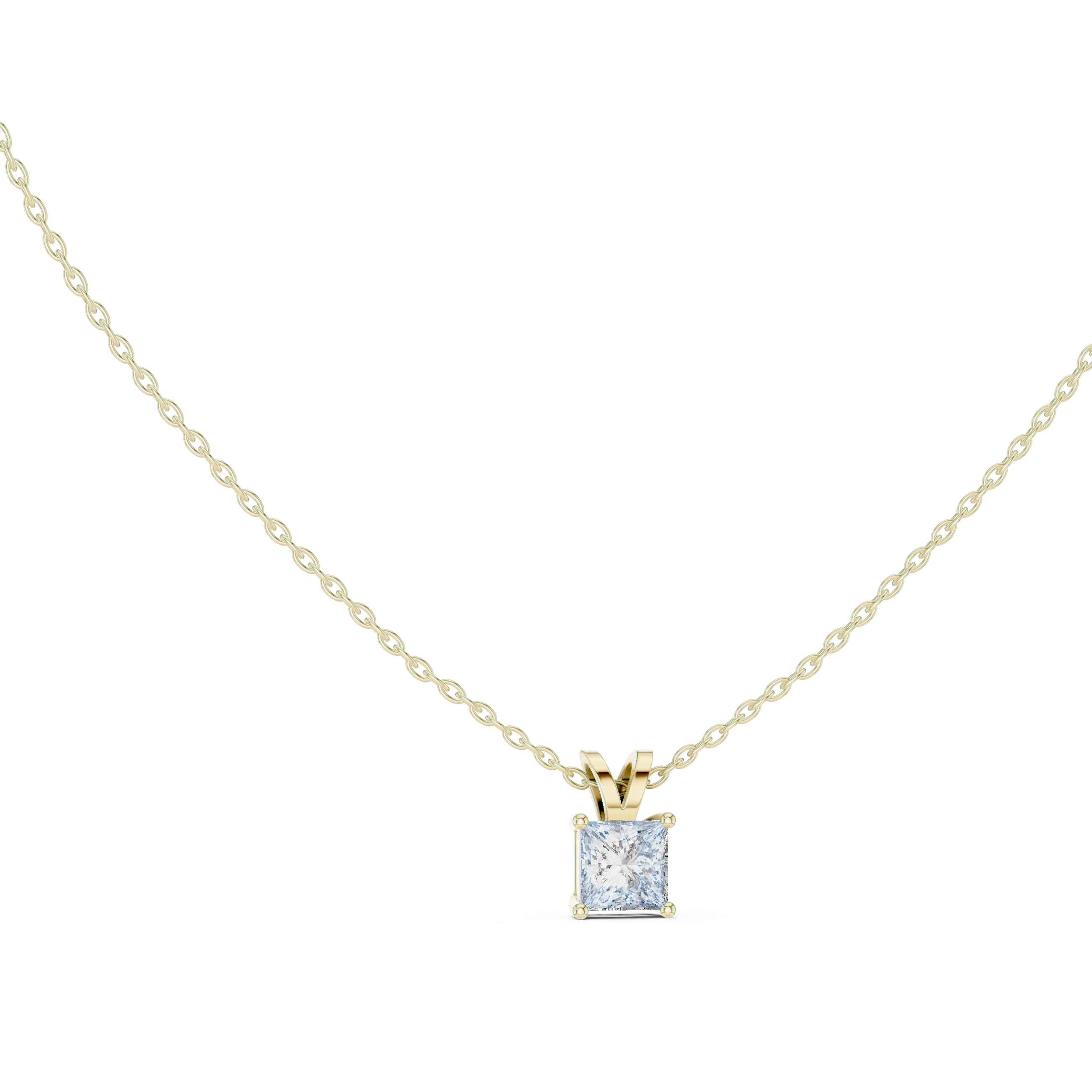 Princess-Cut Diamond Solitaire Pendant