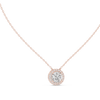 Round Halo Diamond Pendant Necklace