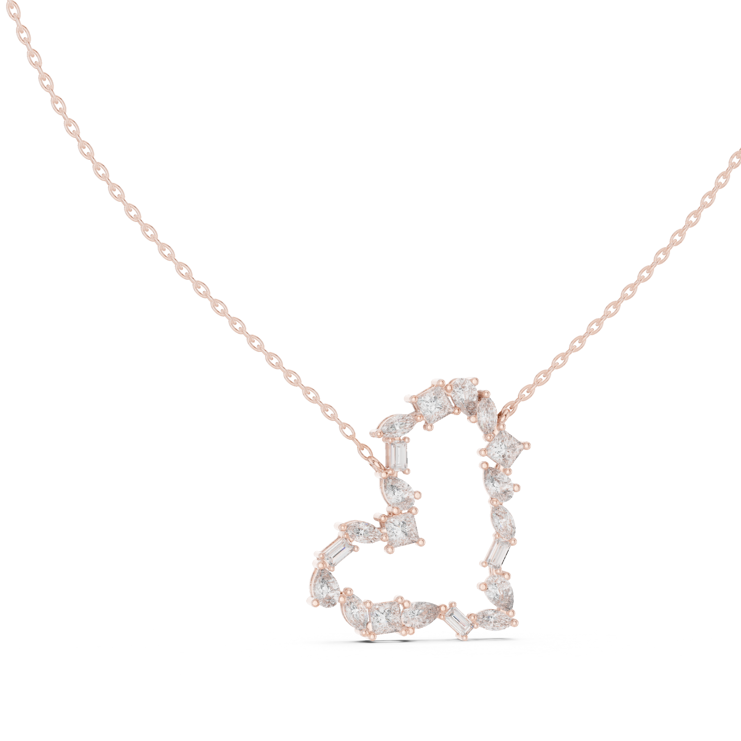 Diamond Heart Cluster Pendant
