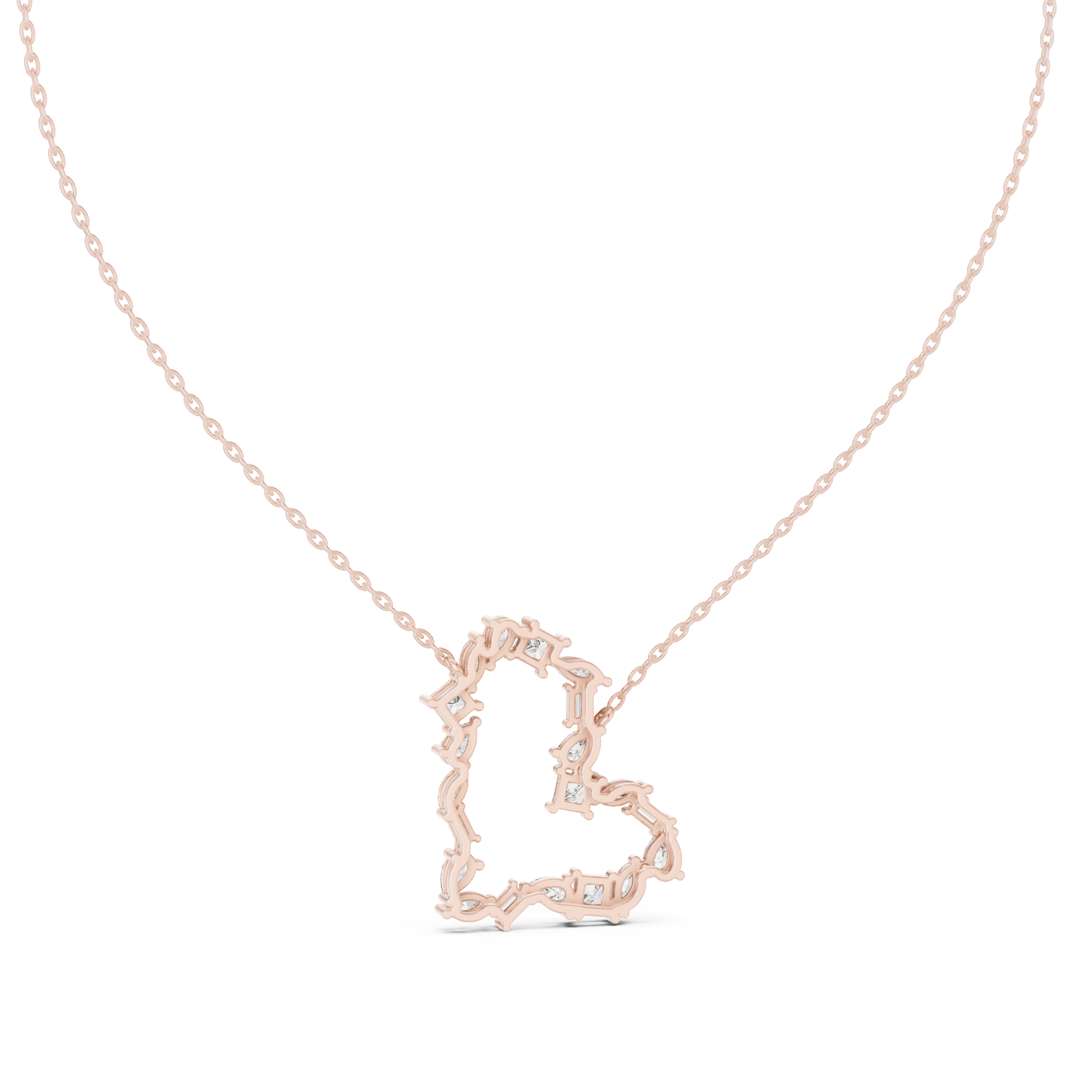 Diamond Heart Cluster Pendant