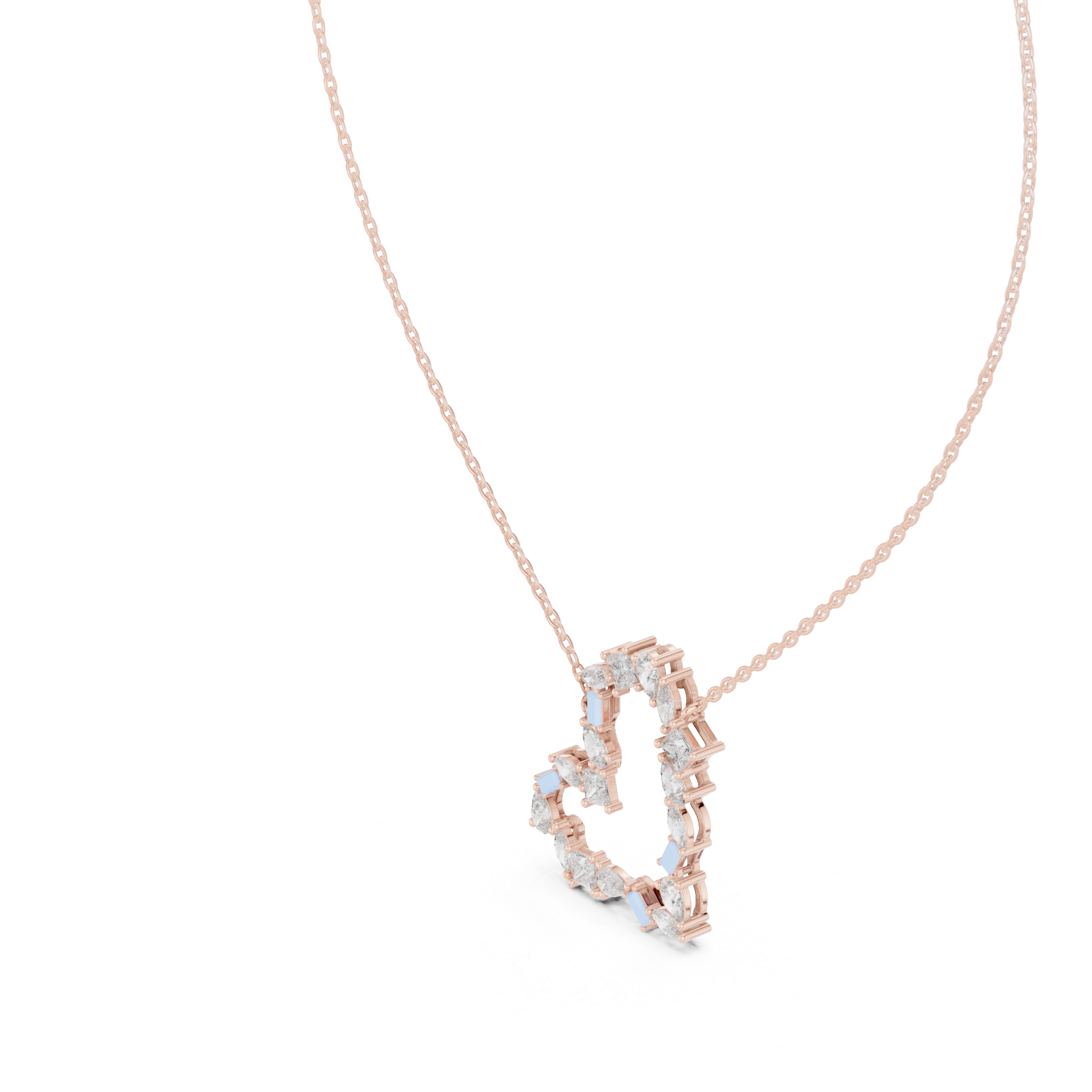 Diamond Heart Cluster Pendant