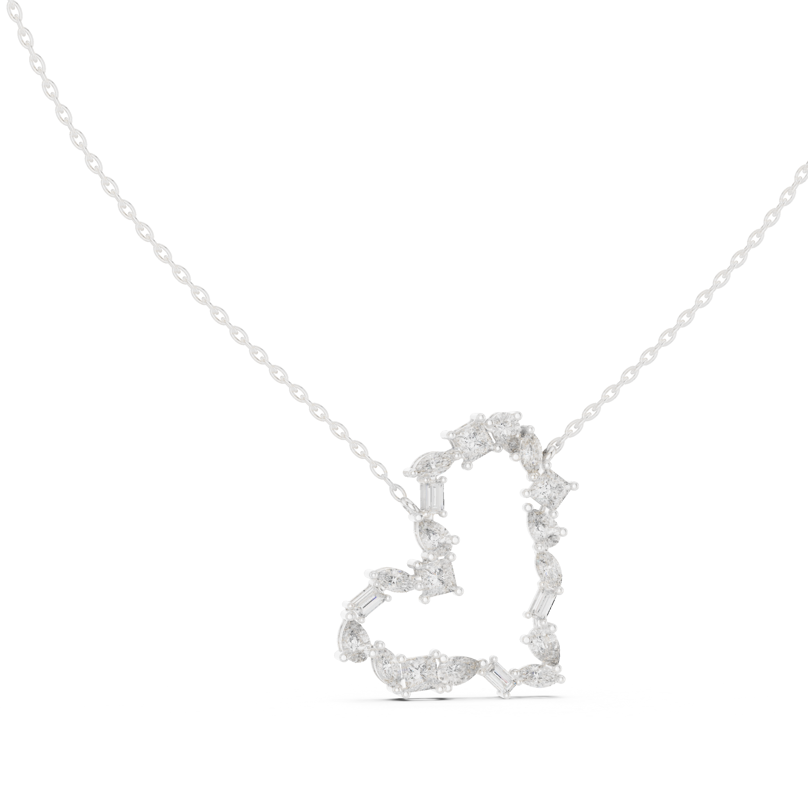 Diamond Heart Cluster Pendant