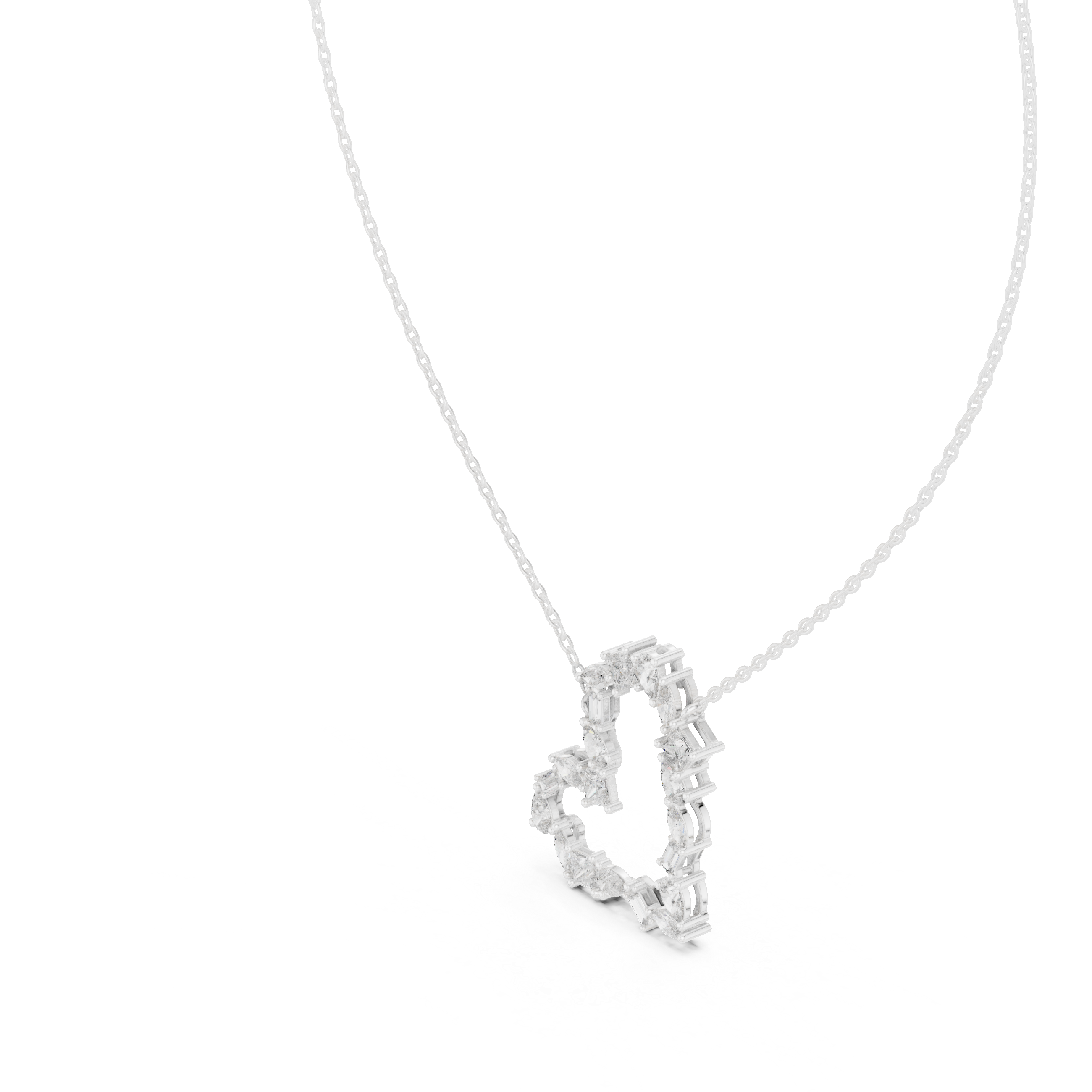 Diamond Heart Cluster Pendant