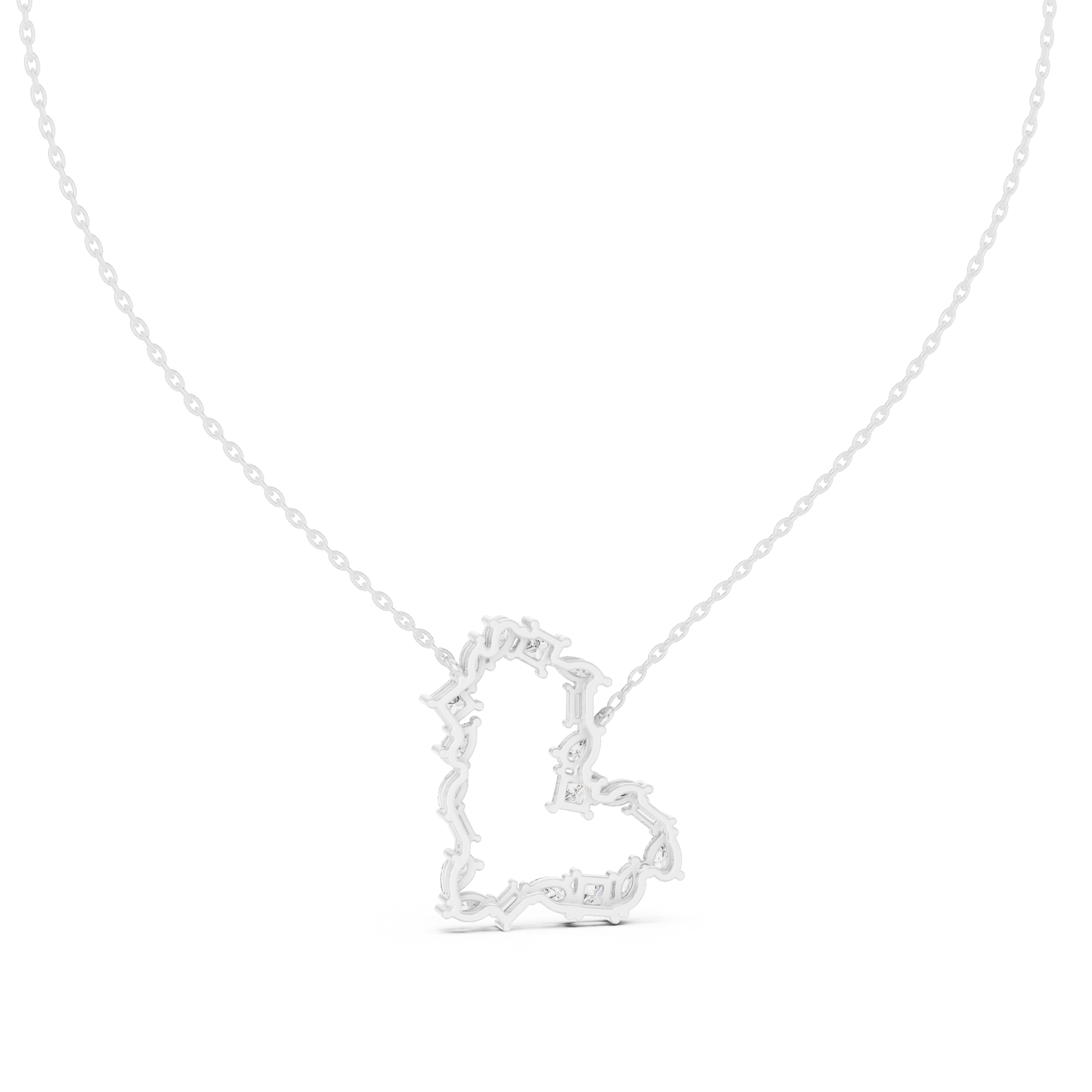 Diamond Heart Cluster Pendant