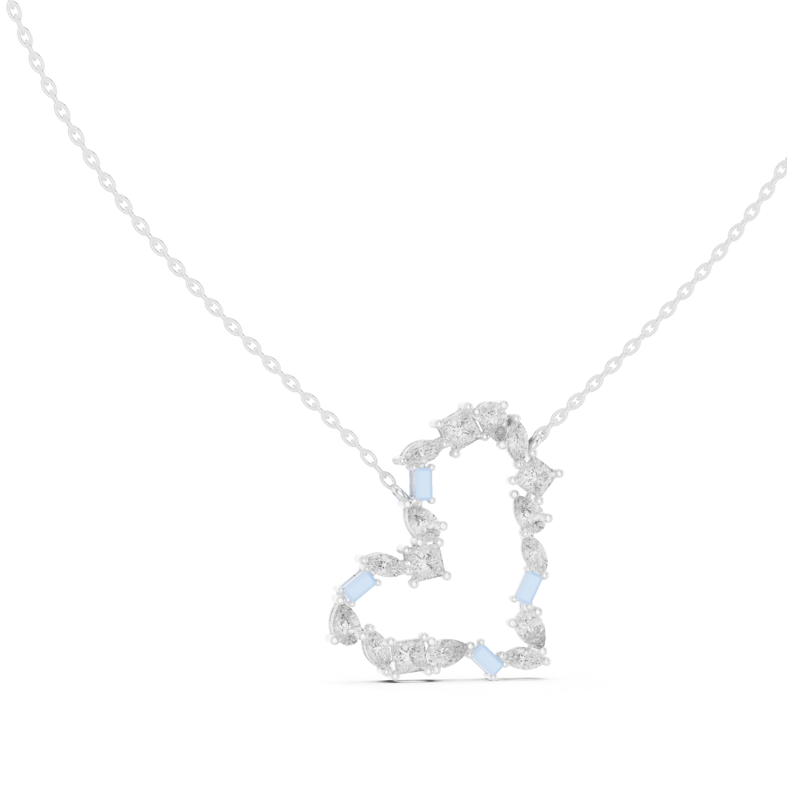 Diamond Heart Cluster Pendant