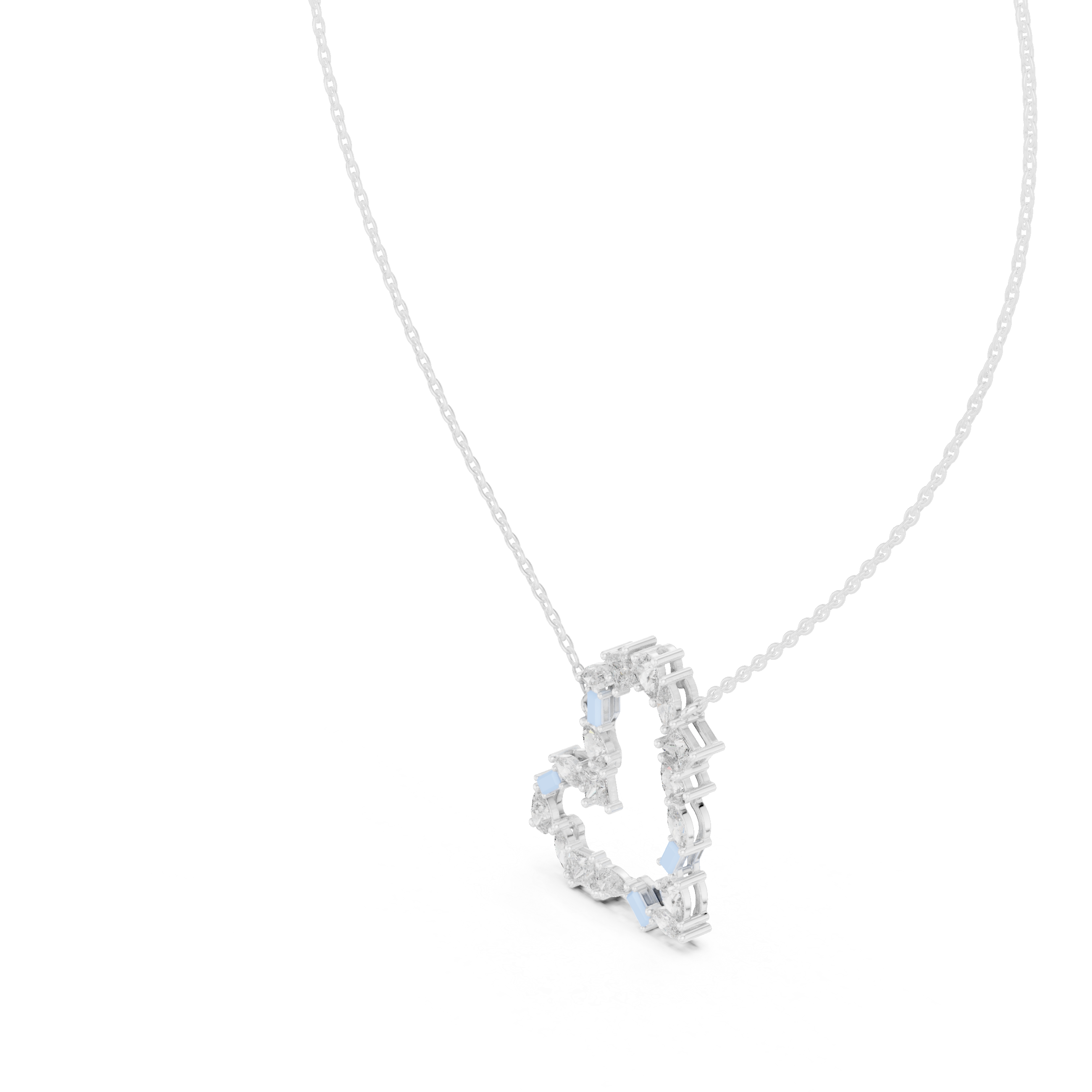Diamond Heart Cluster Pendant