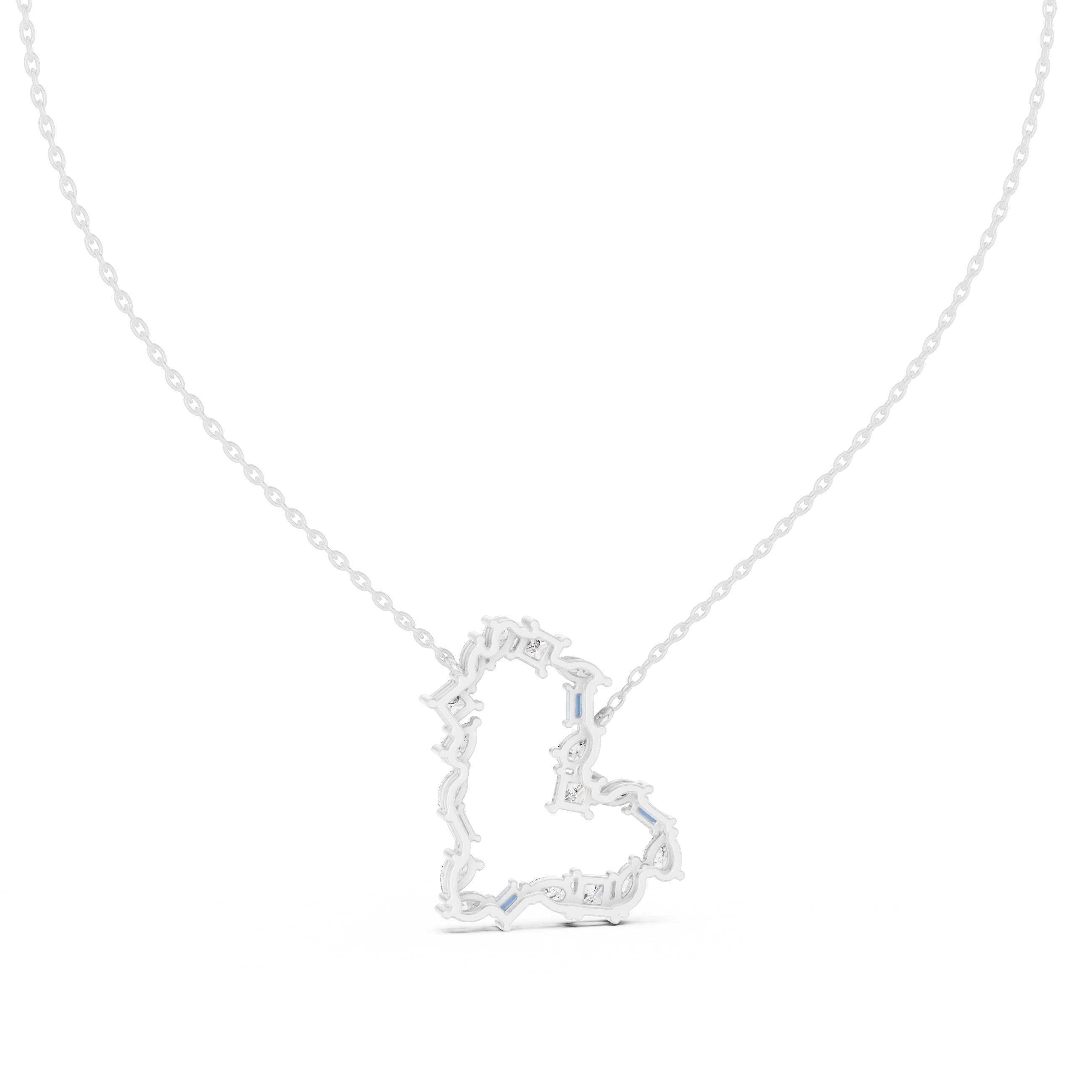 Diamond Heart Cluster Pendant