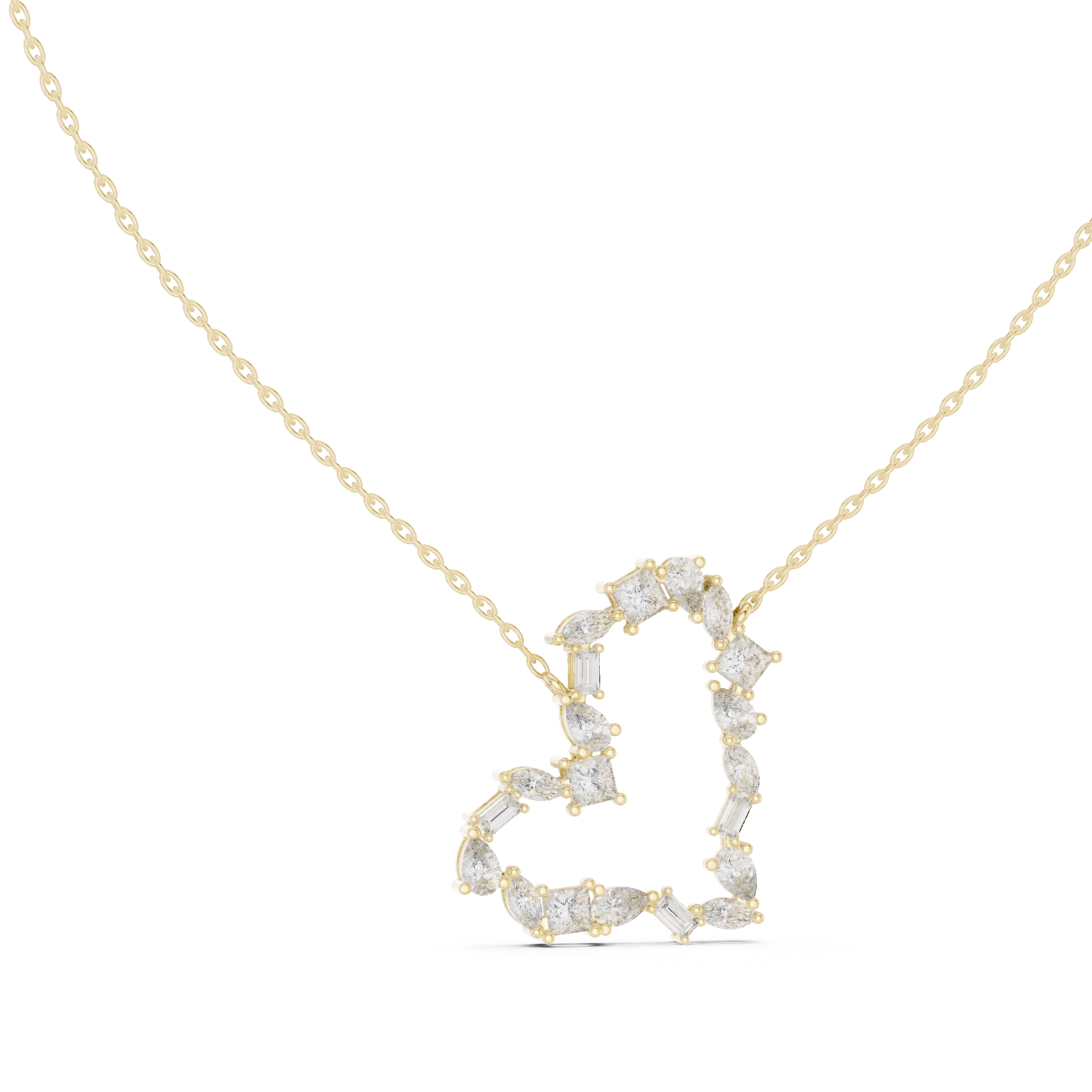 Diamond Heart Cluster Pendant