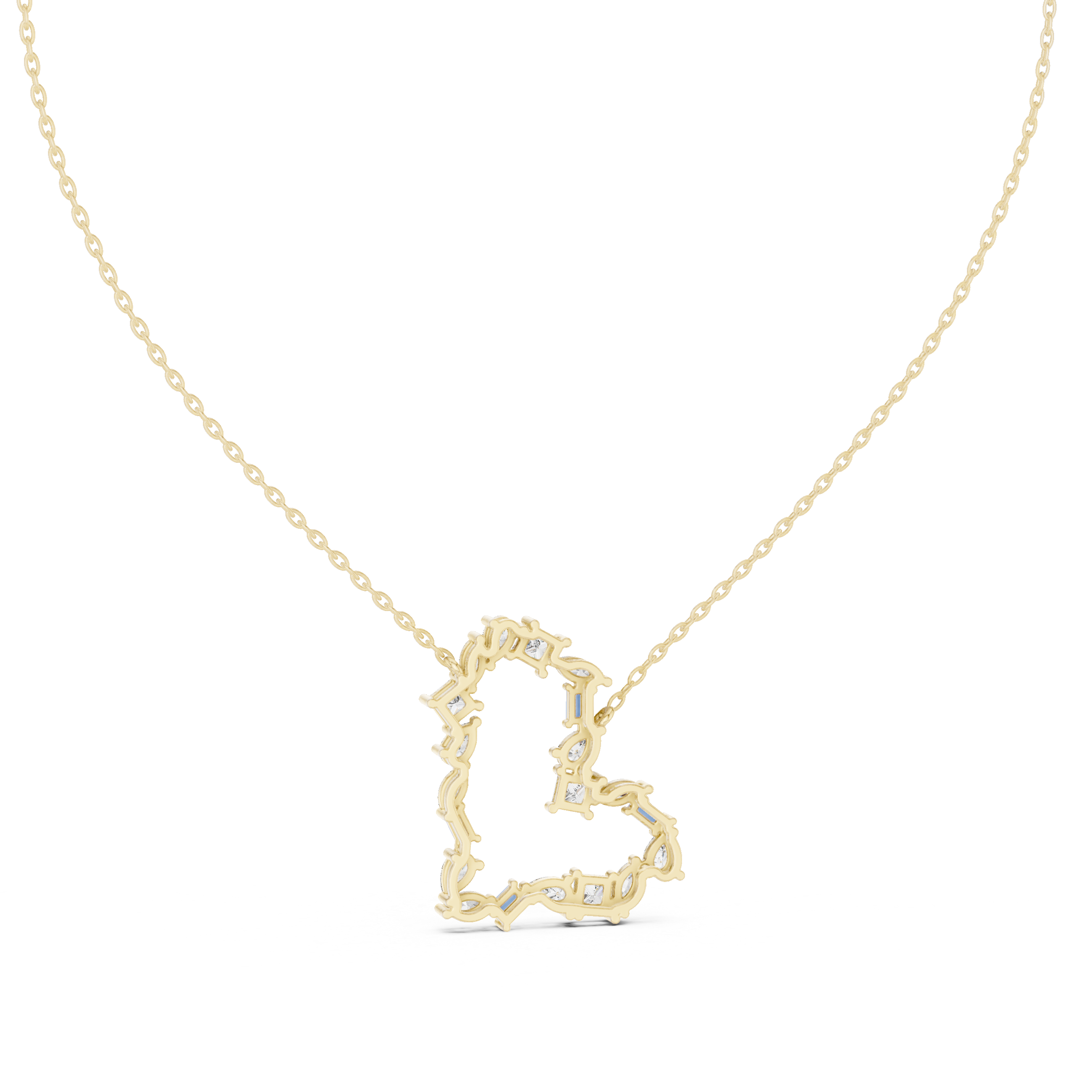 Diamond Heart Cluster Pendant