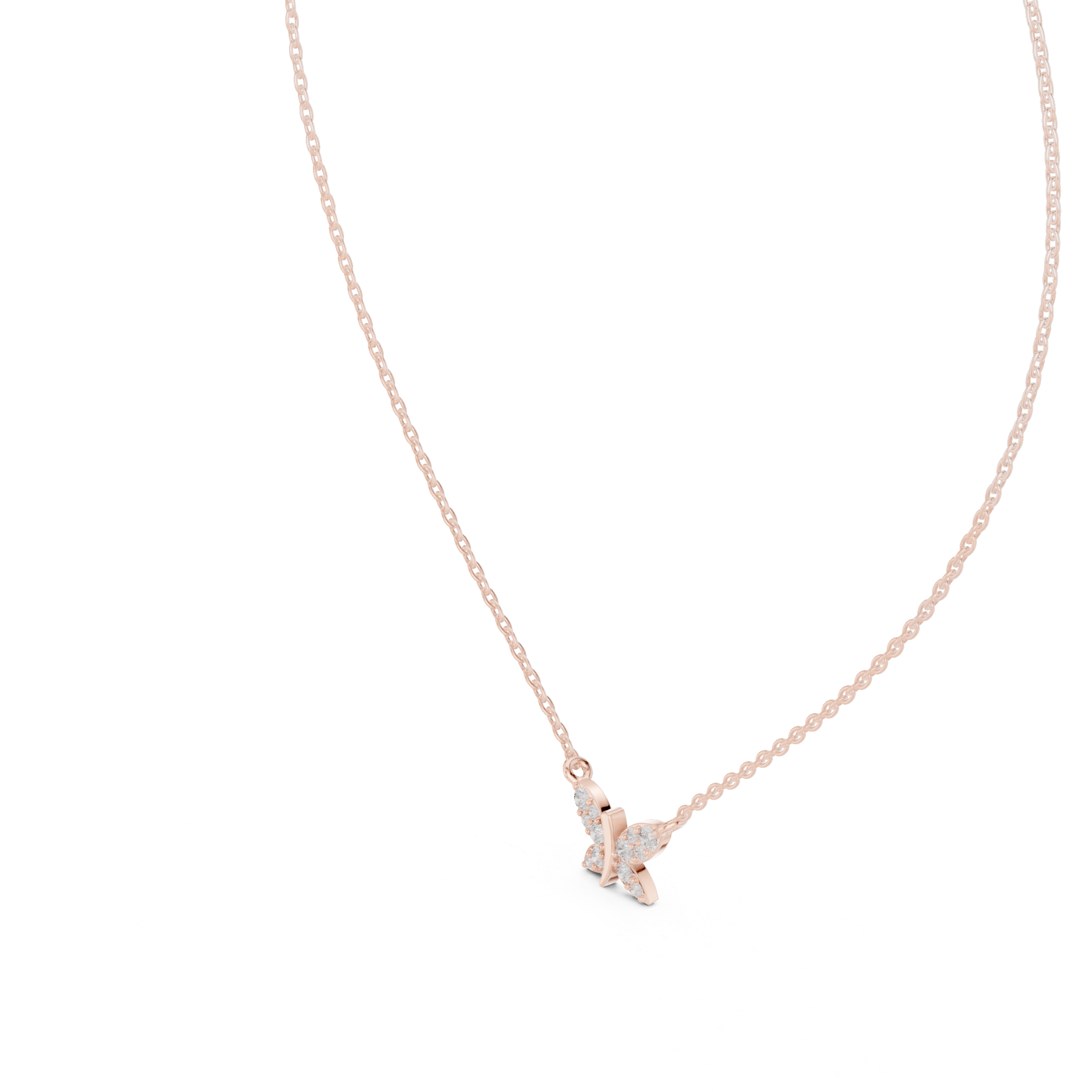 Butterfly-shaped diamond pendant