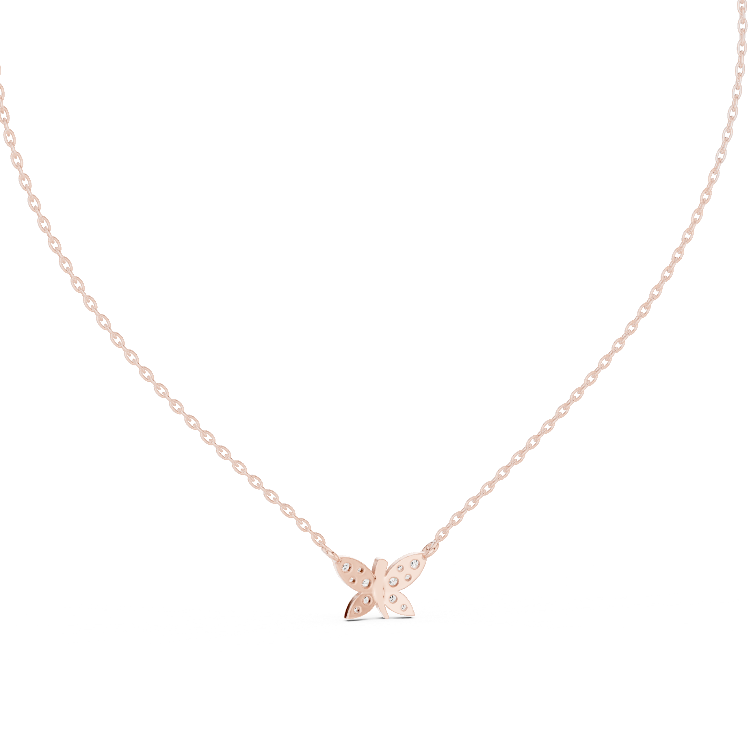 Butterfly-shaped diamond pendant