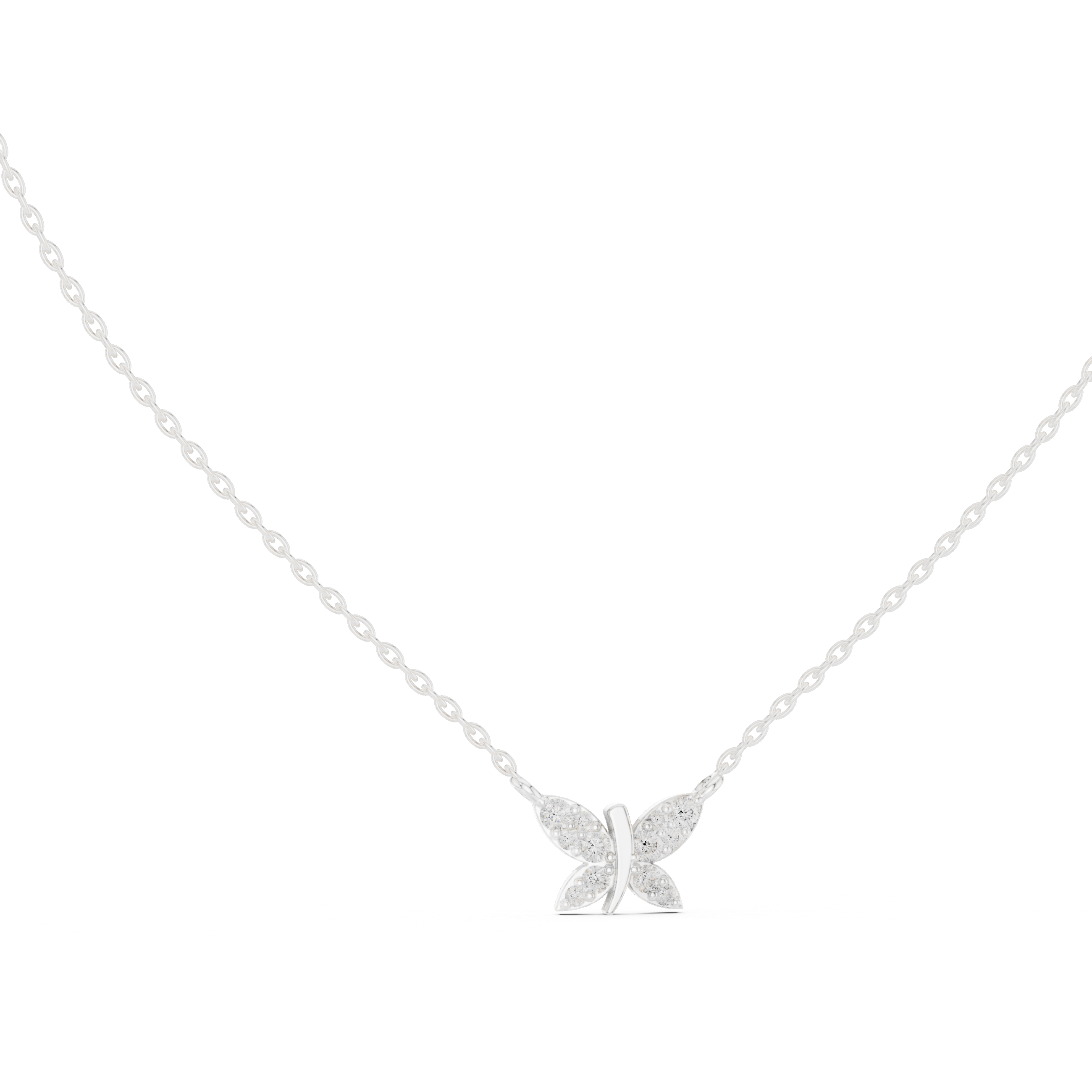 Butterfly-shaped diamond pendant