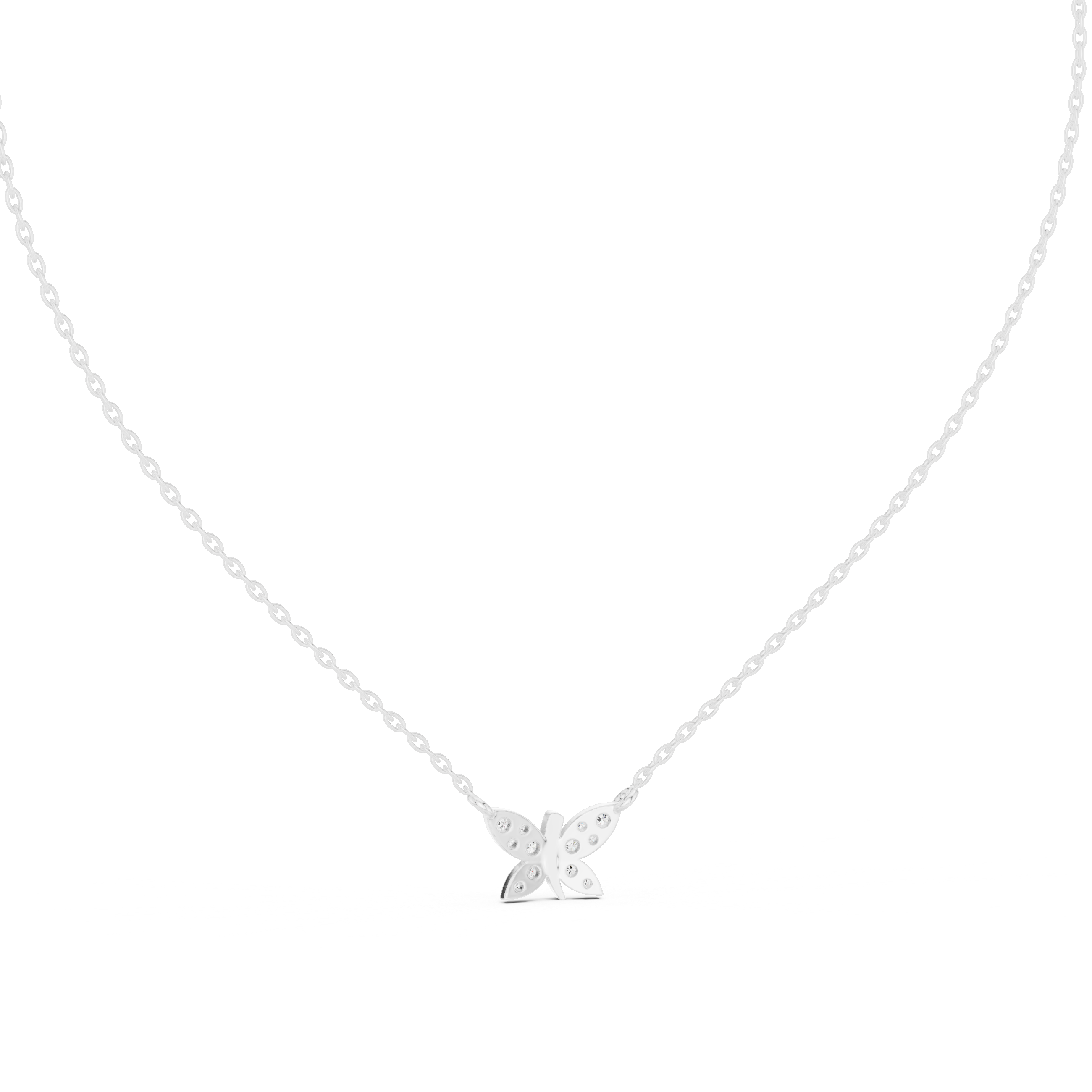 Butterfly-shaped diamond pendant
