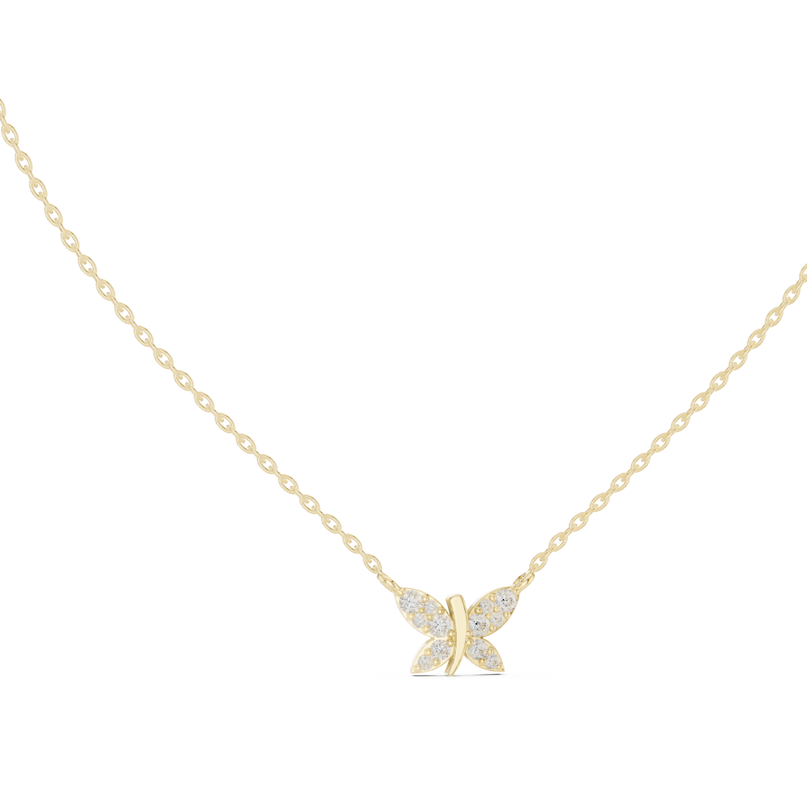 Butterfly-shaped diamond pendant